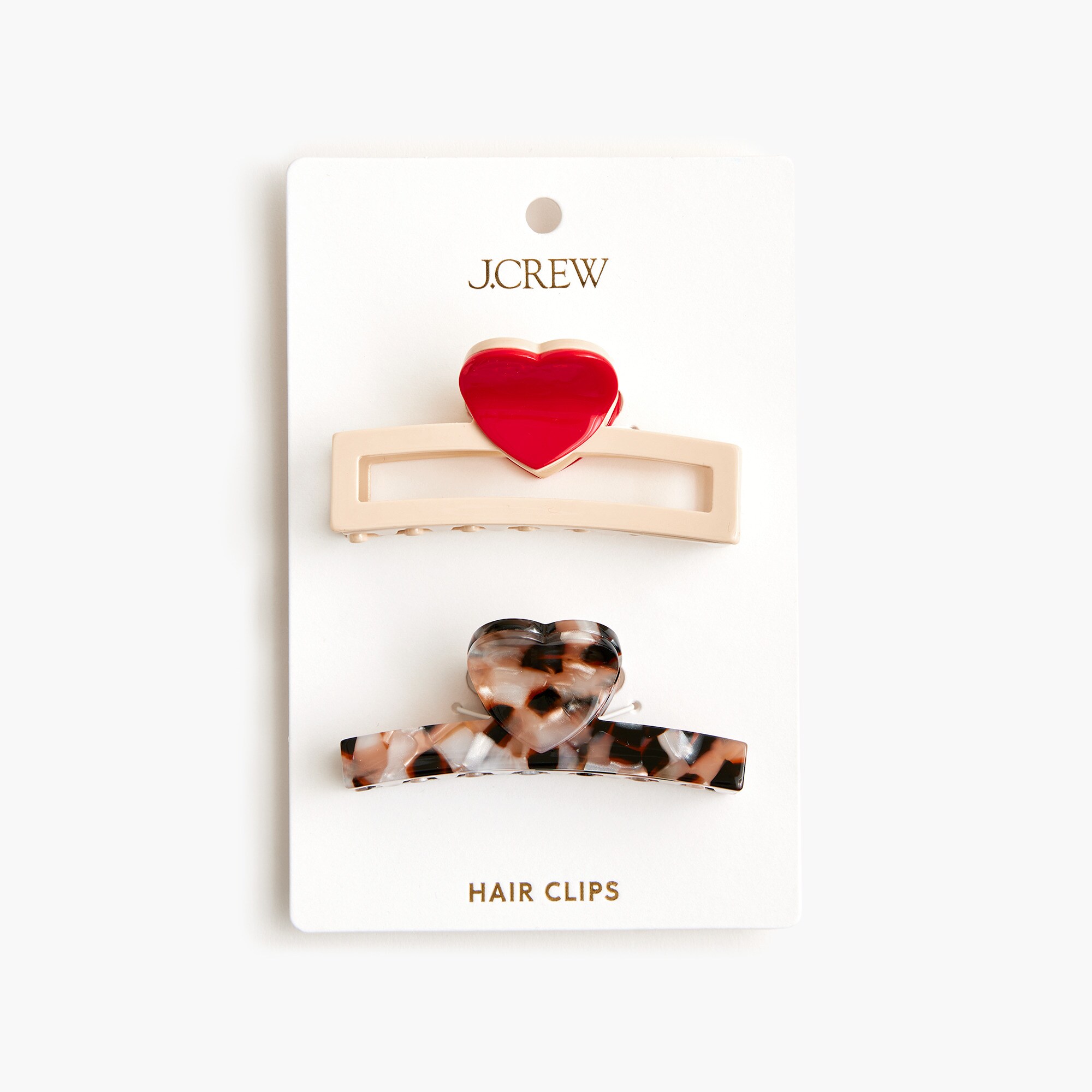 Tortoise heart claw clips set-of-two