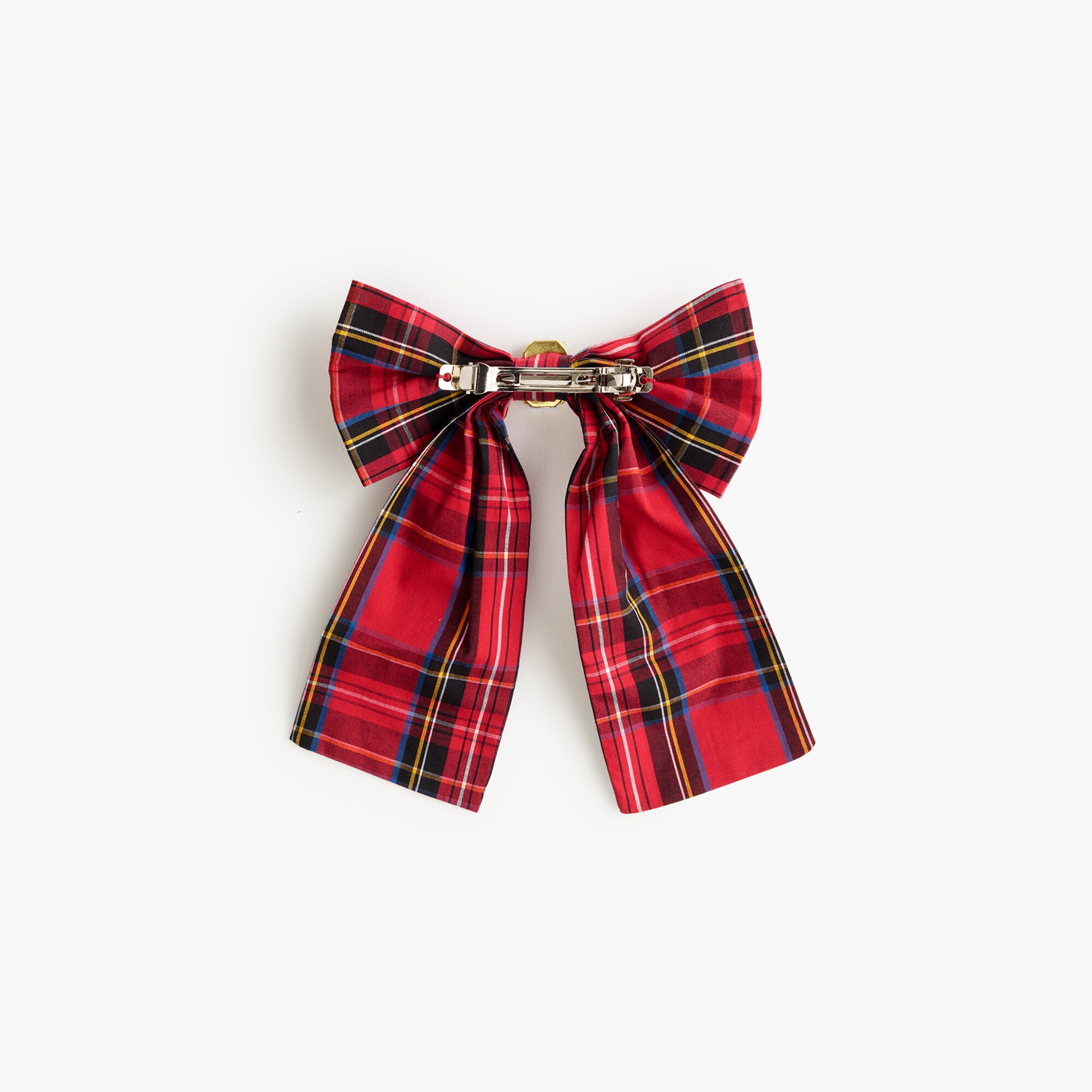 Embellished tartan bow barrette