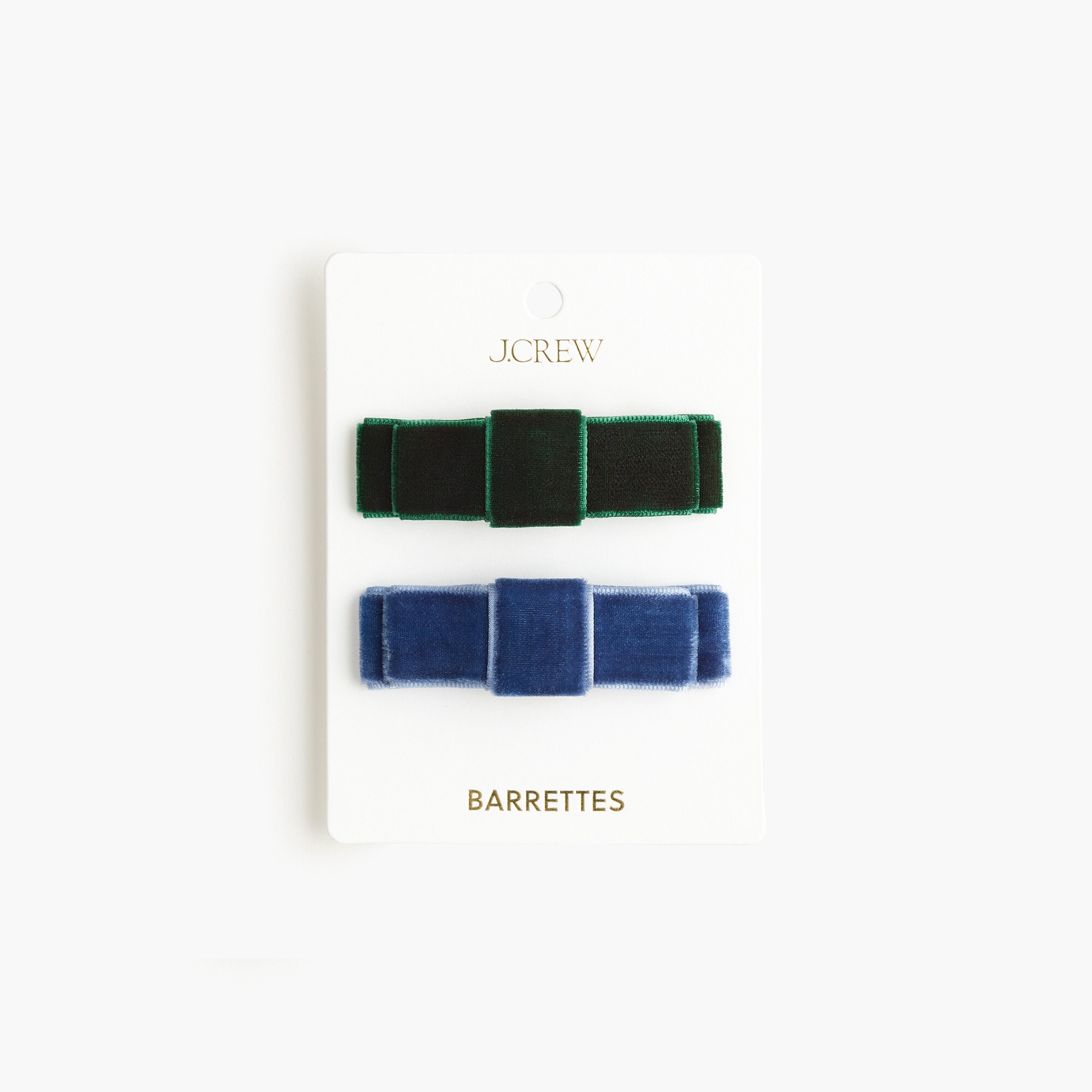 Velvet bow barrettes set-of-two