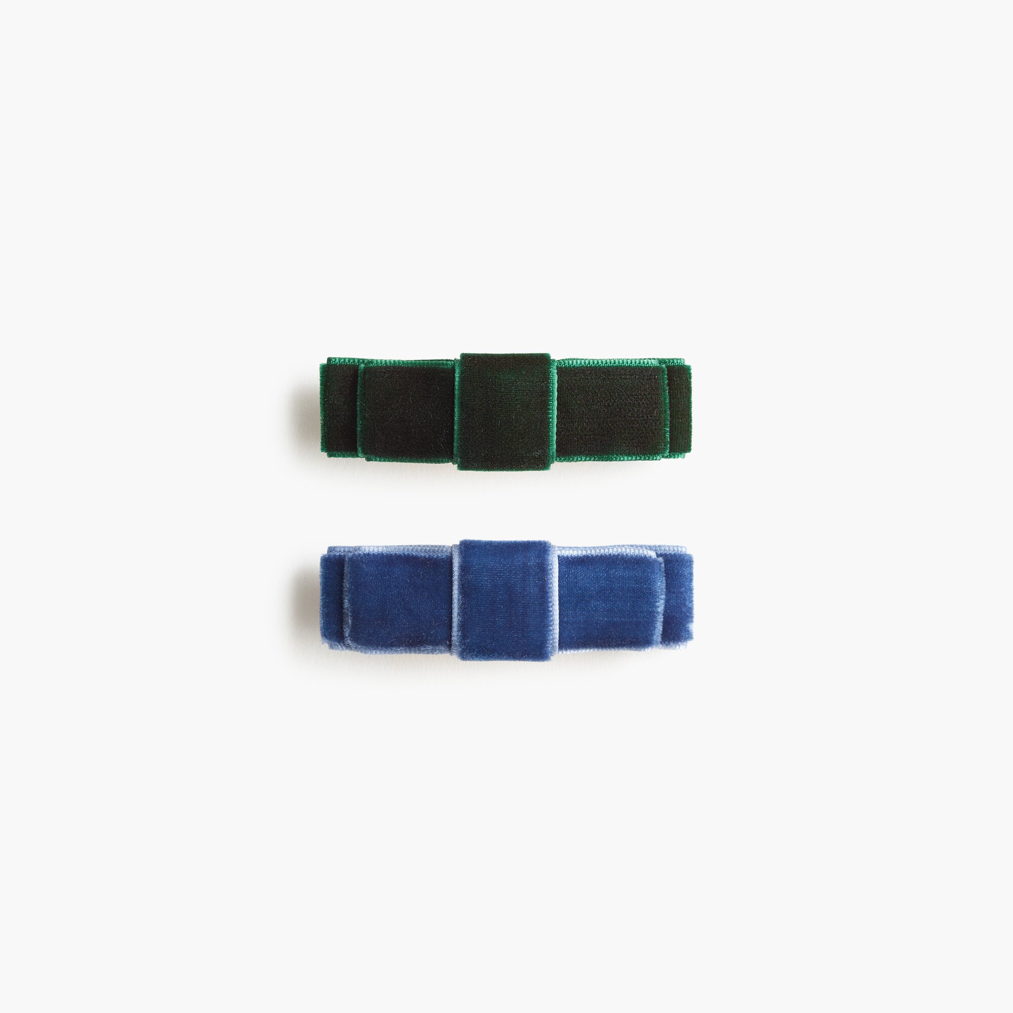 Velvet bow barrettes set-of-two