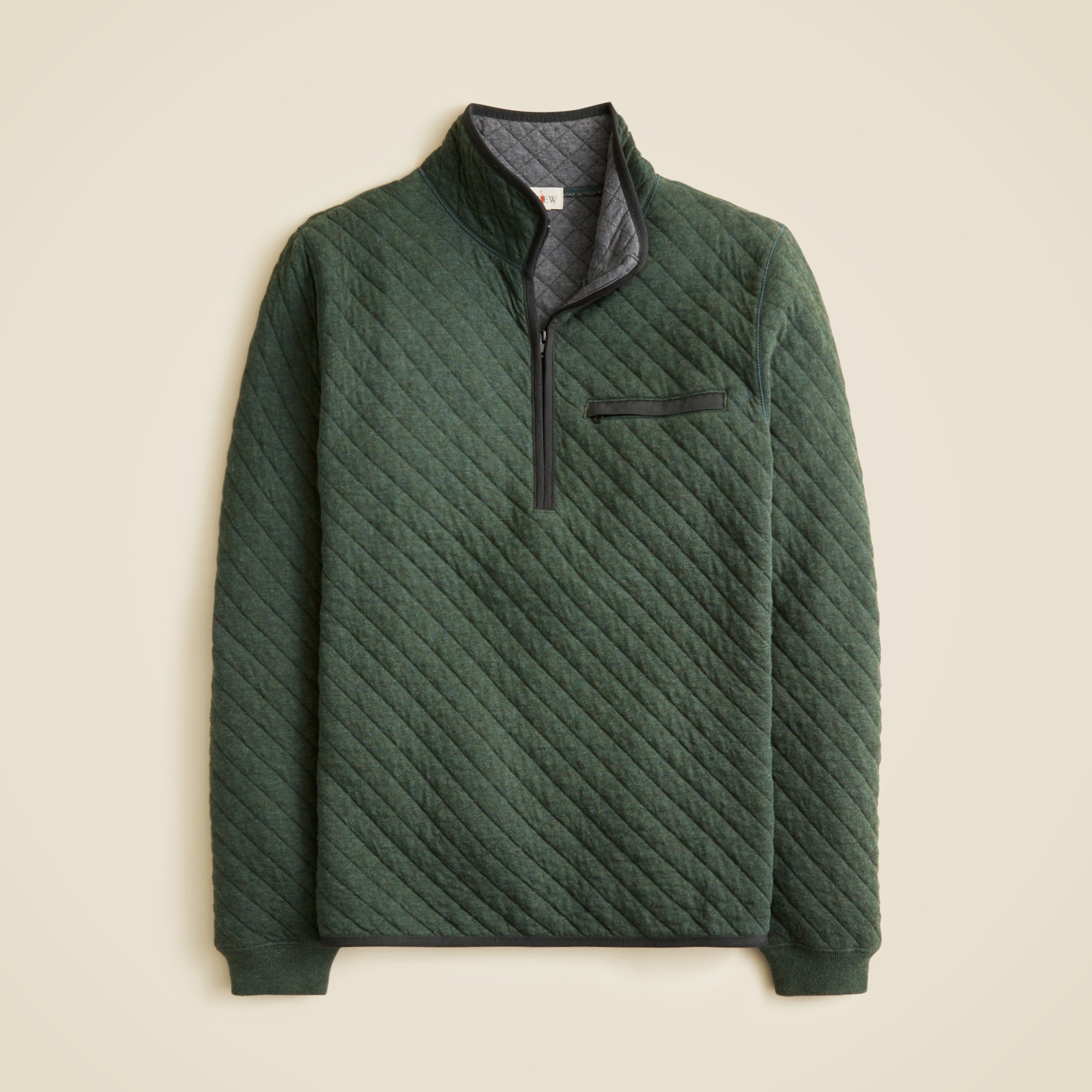 mens Quilted half-zip pullover