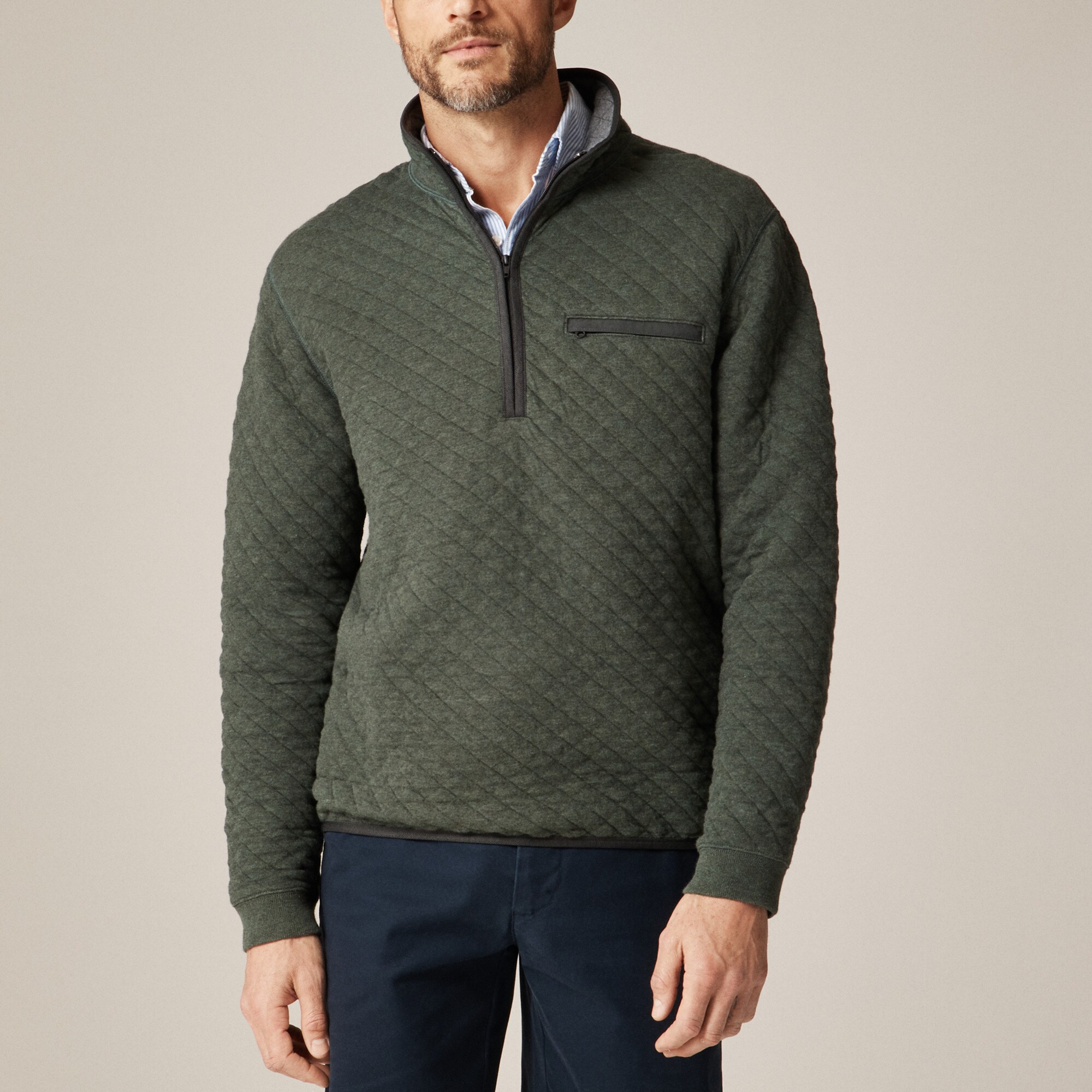 Quilted Quarter-zip Pullover For Men | J.Crew