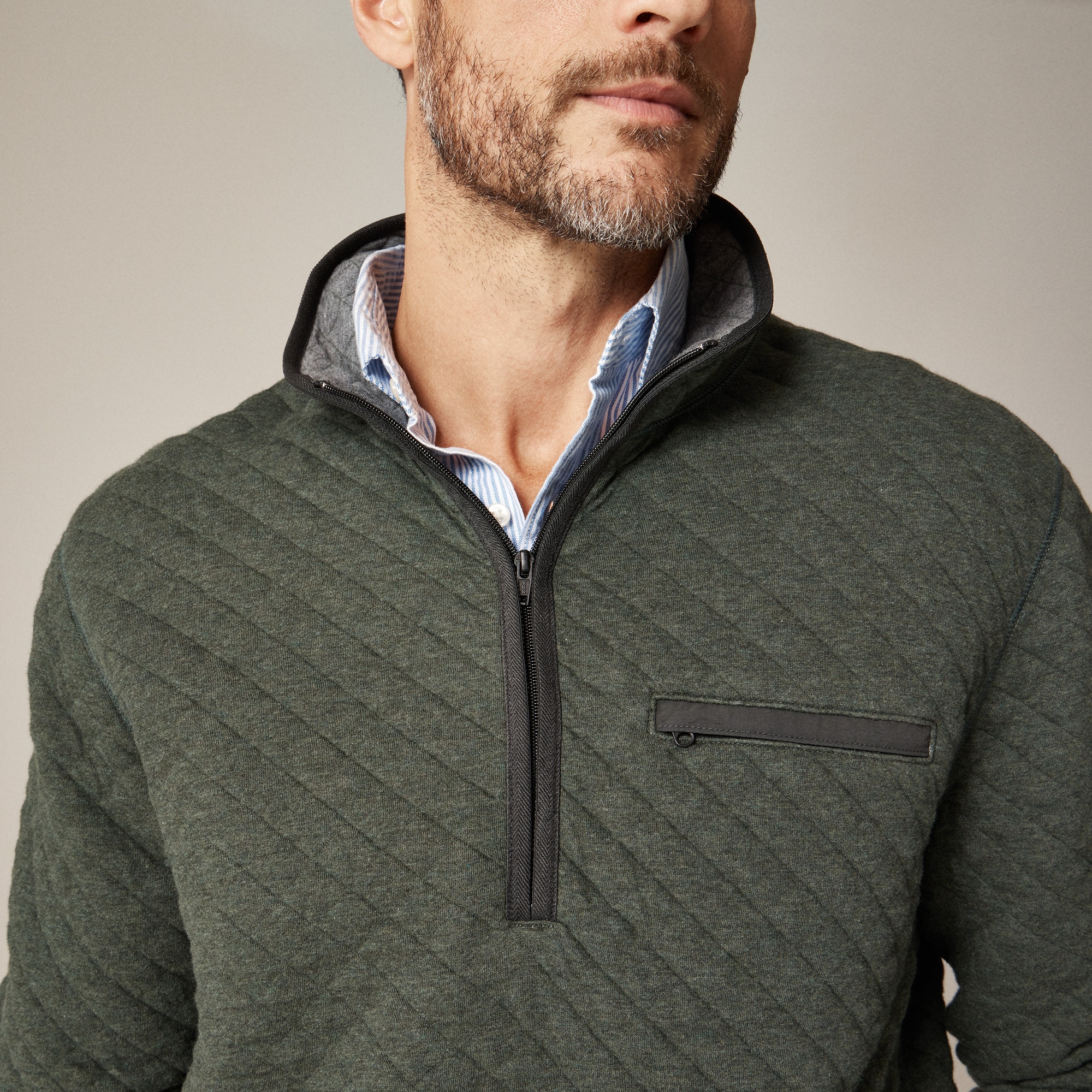 Quilted Quarter-zip Pullover For Men | J.Crew
