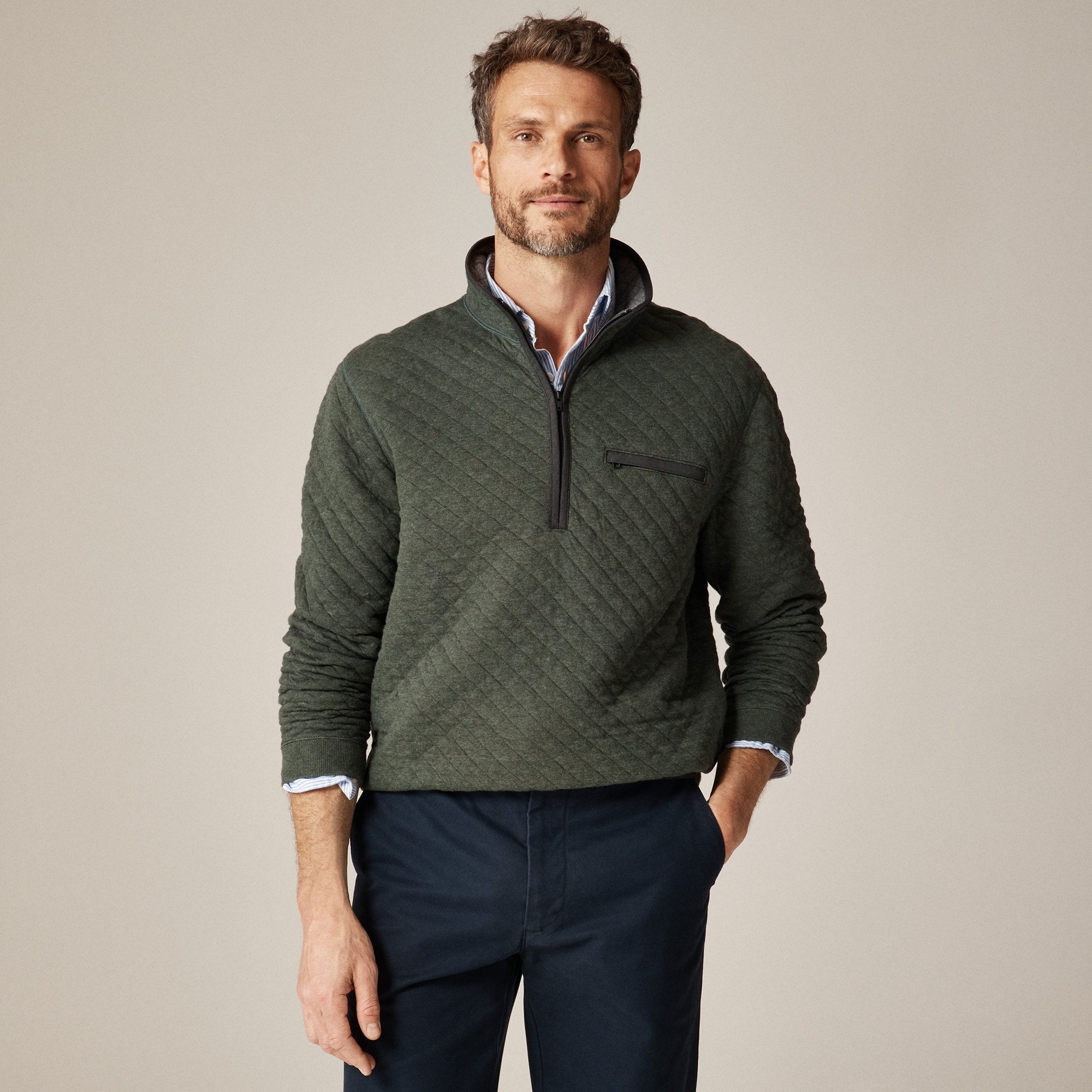  Quilted quarter-zip pullover