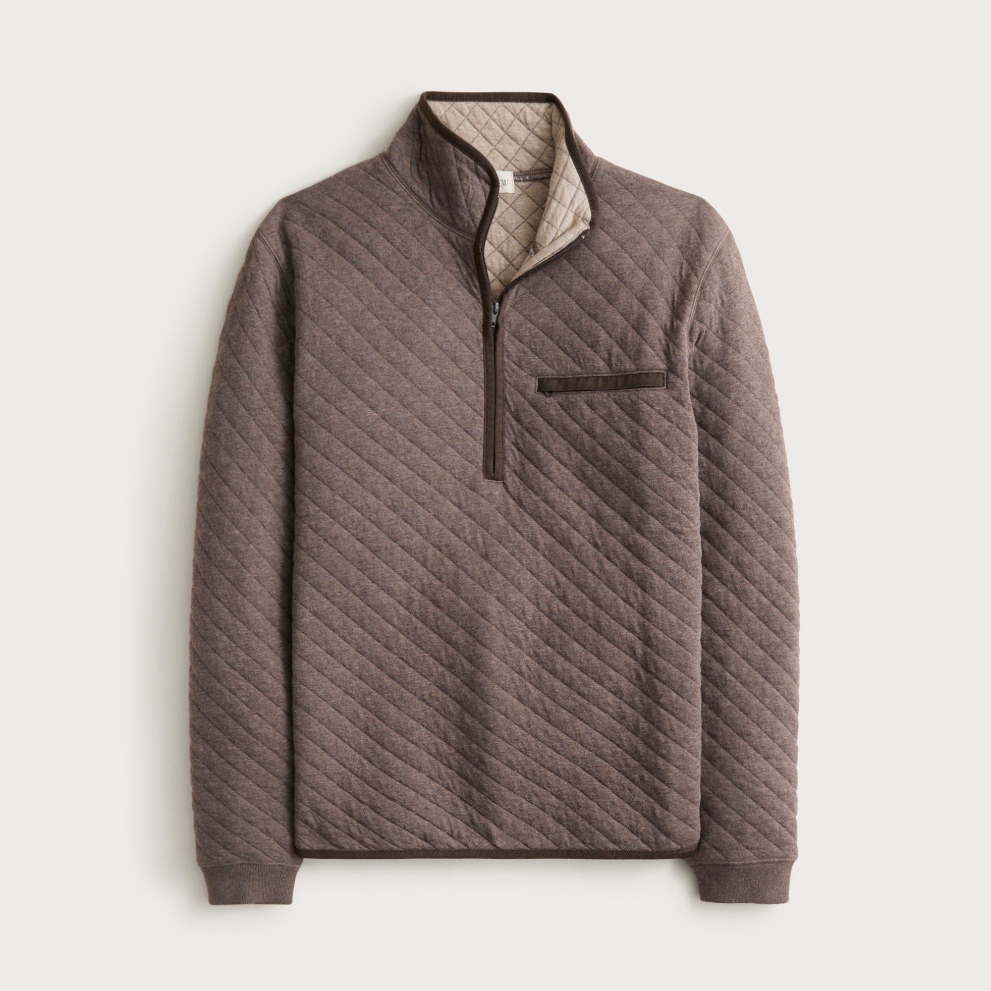 Quilted quarter-zip pullover