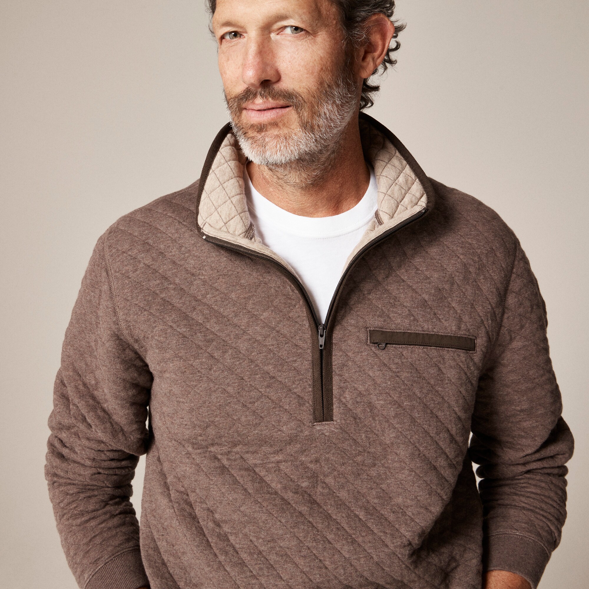Quilted Quarter-zip Pullover For Men | J.Crew