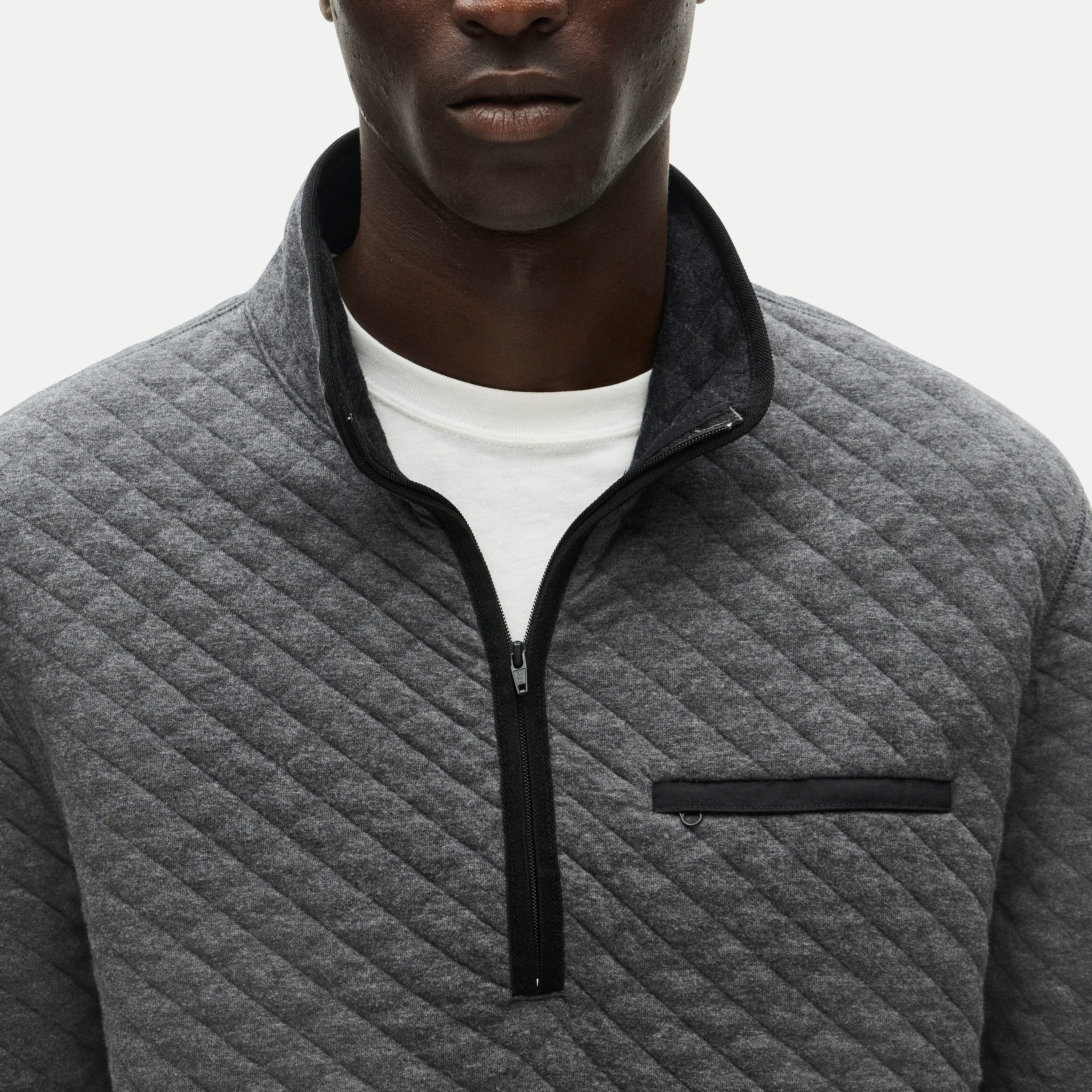 Quilted quarter-zip pullover