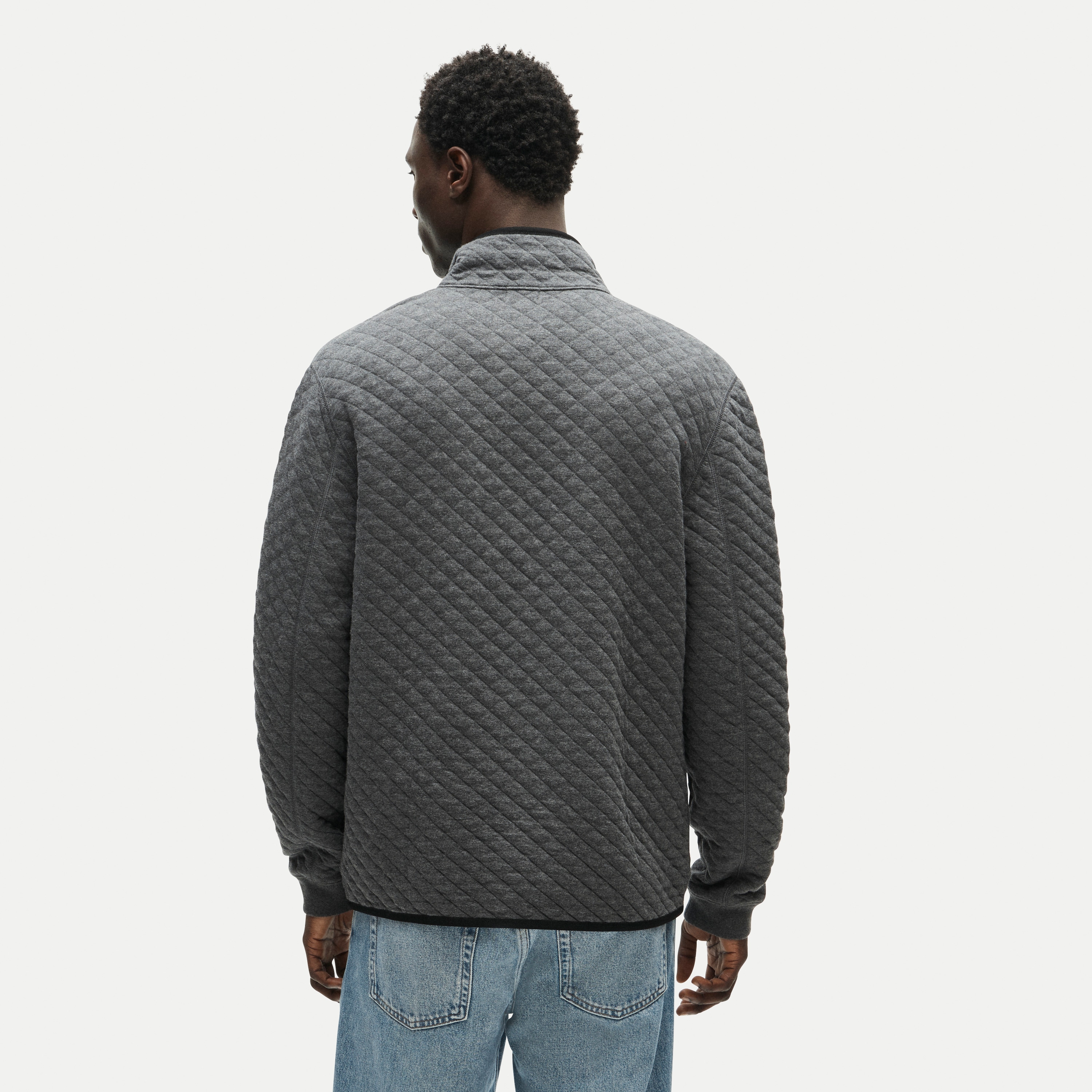 Quilted quarter-zip pullover