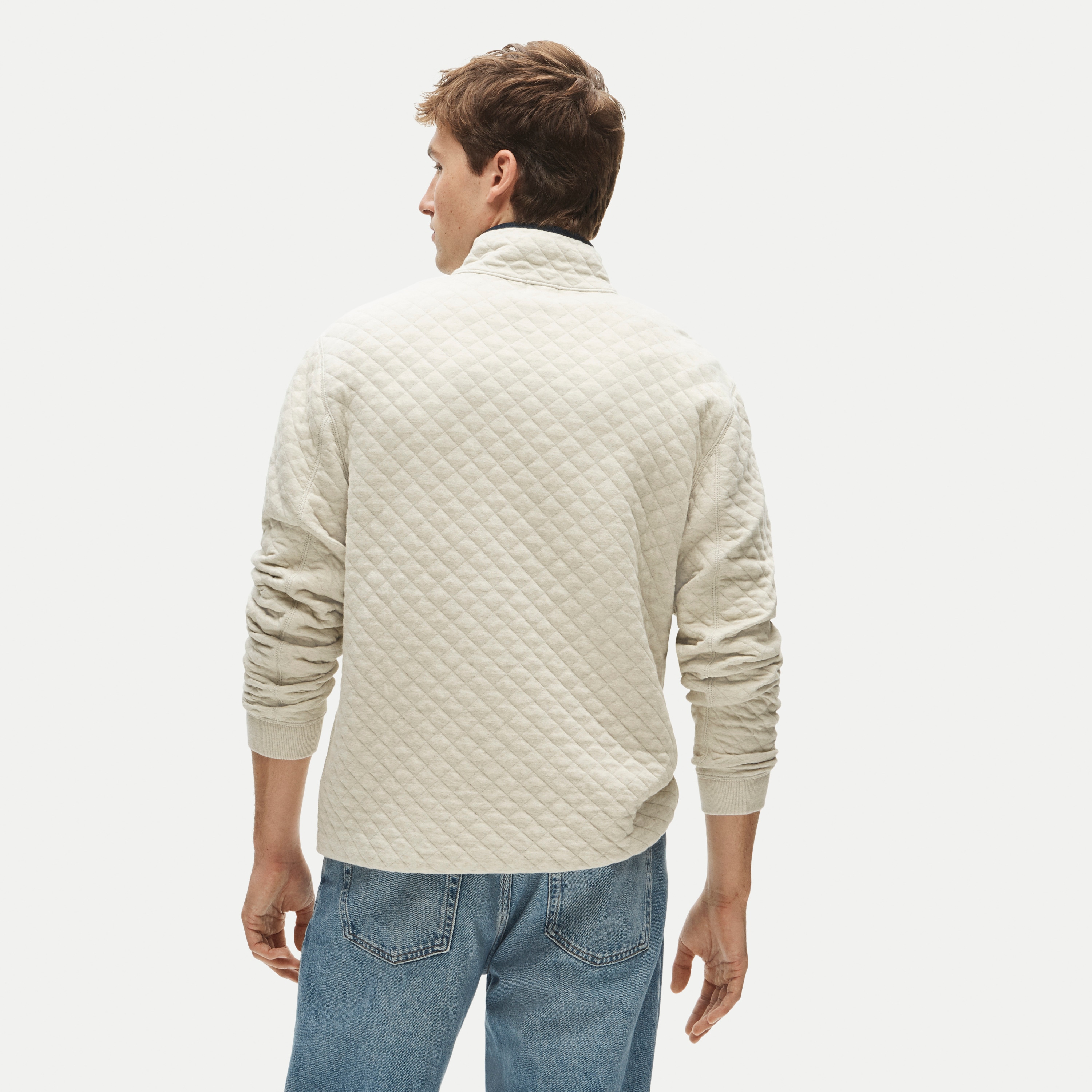 Quilted quarter-zip pullover