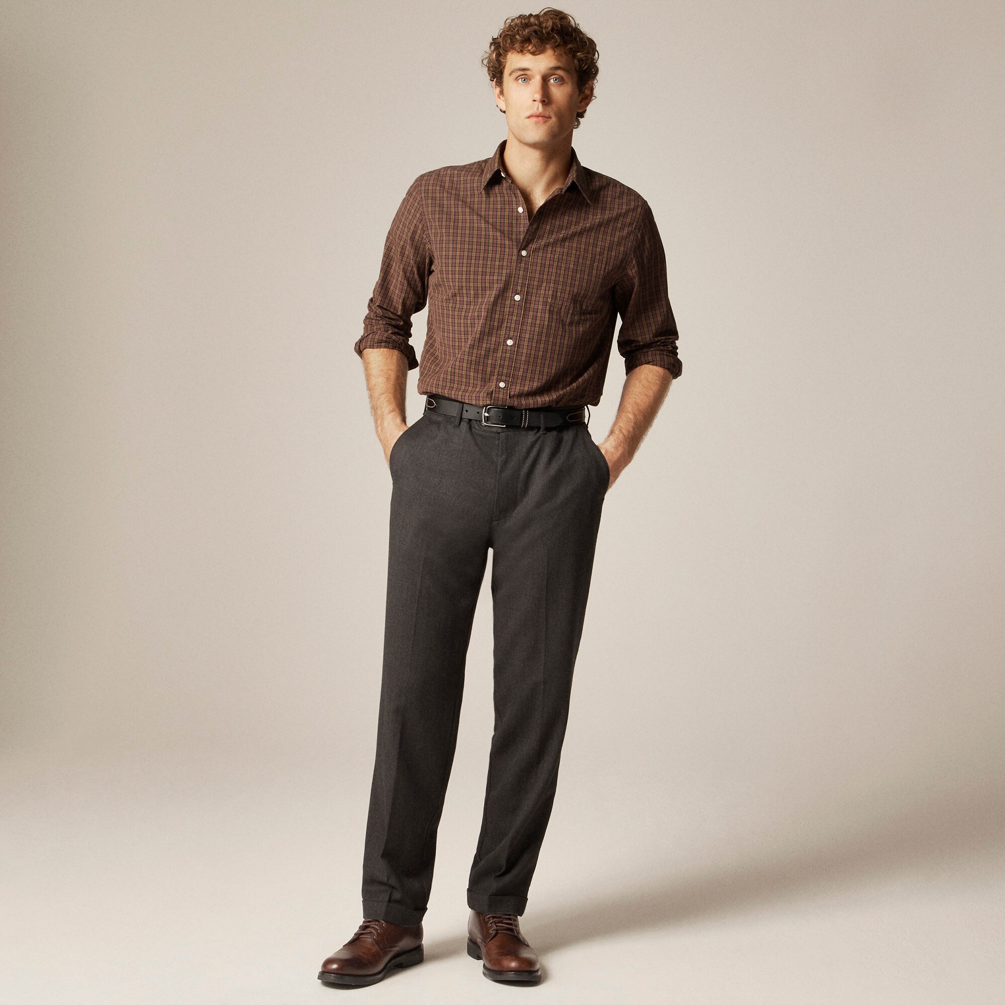 Classic creased wool trouser
