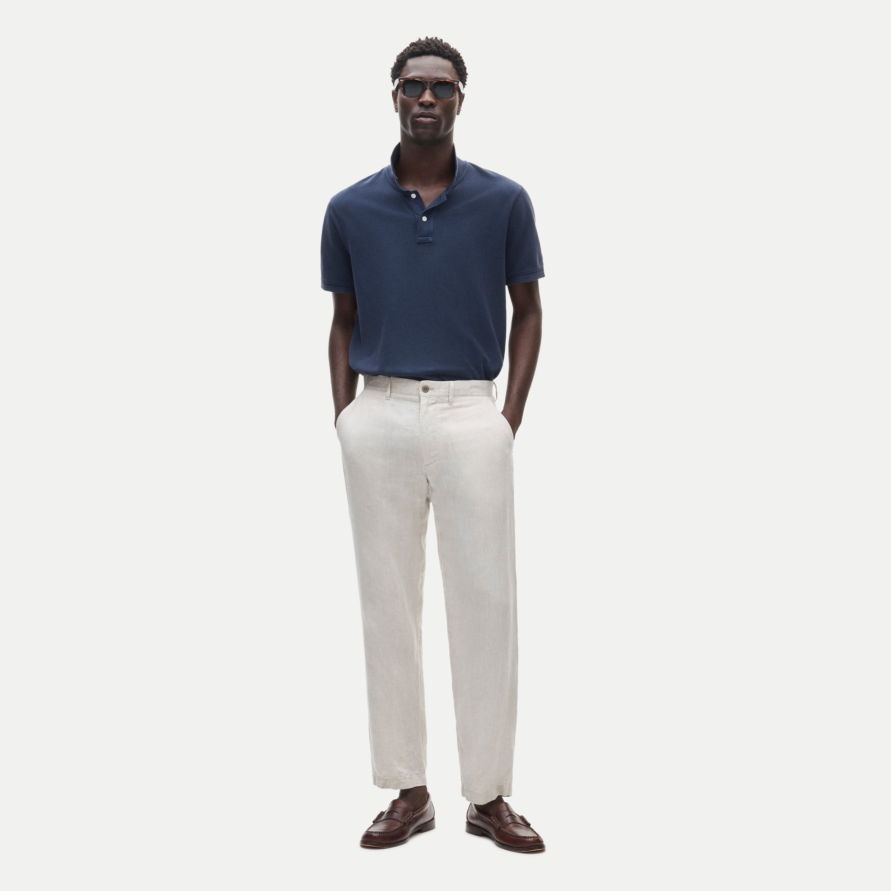 Classic-fit linen trouser