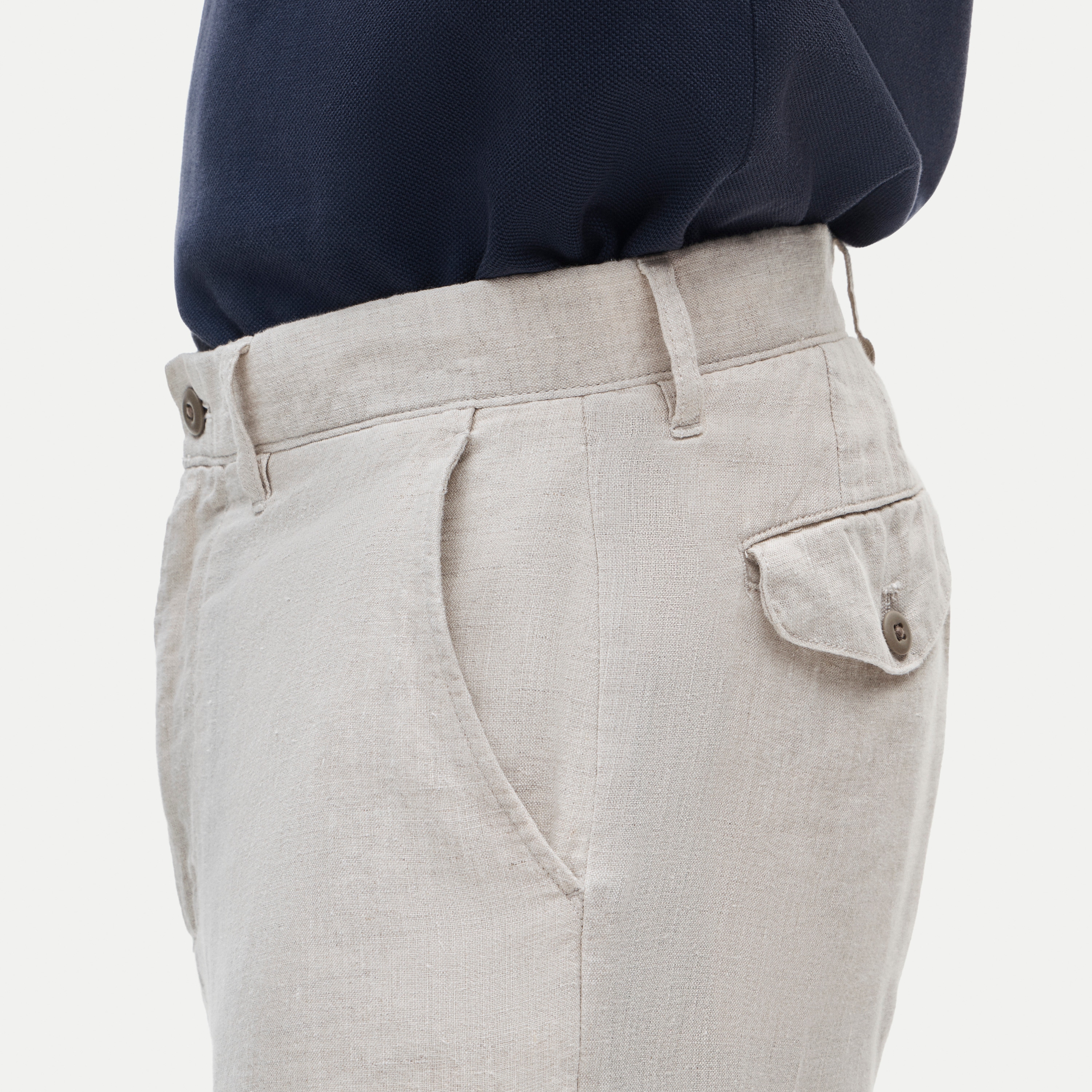 Classic-fit linen trouser