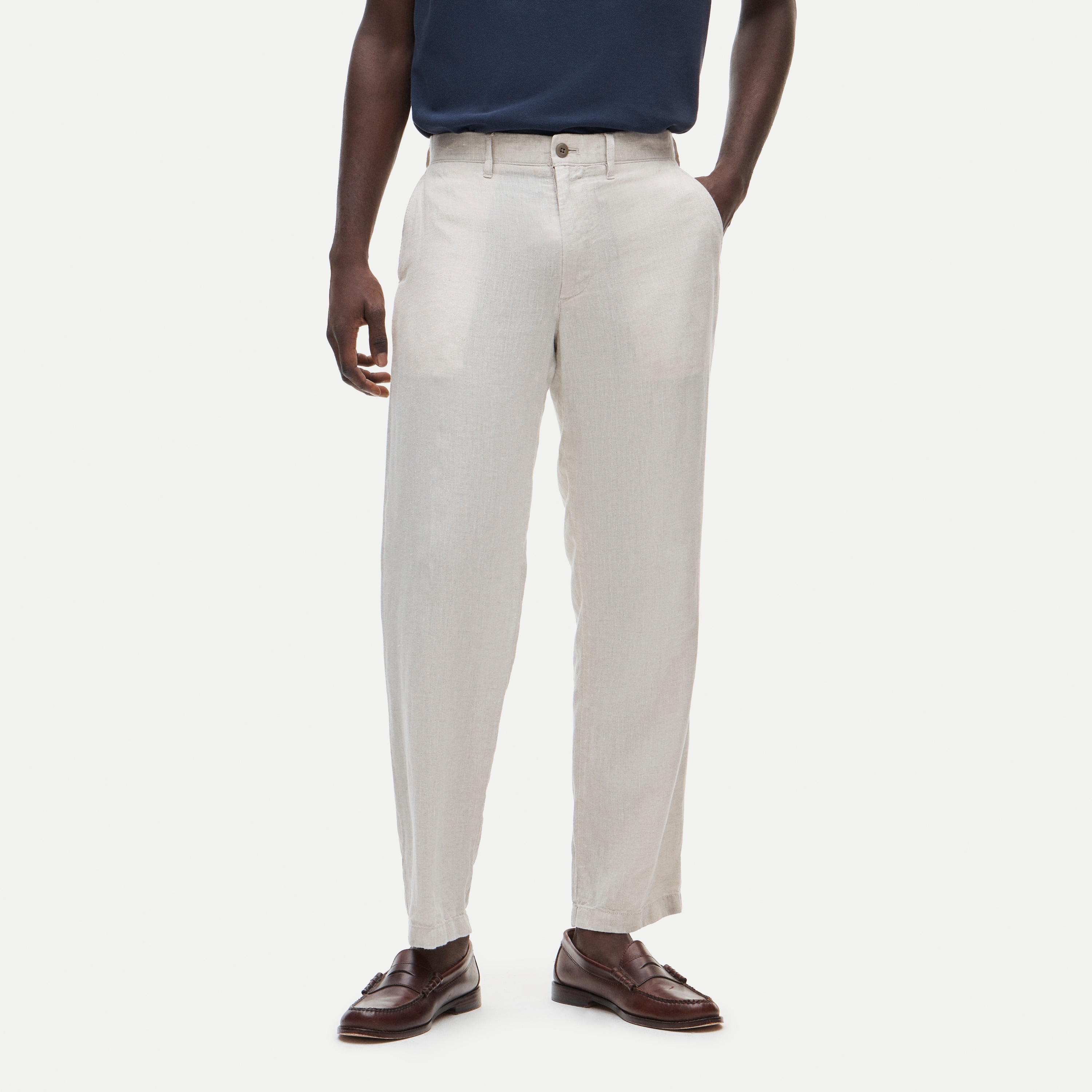 Classic-fit linen trouser