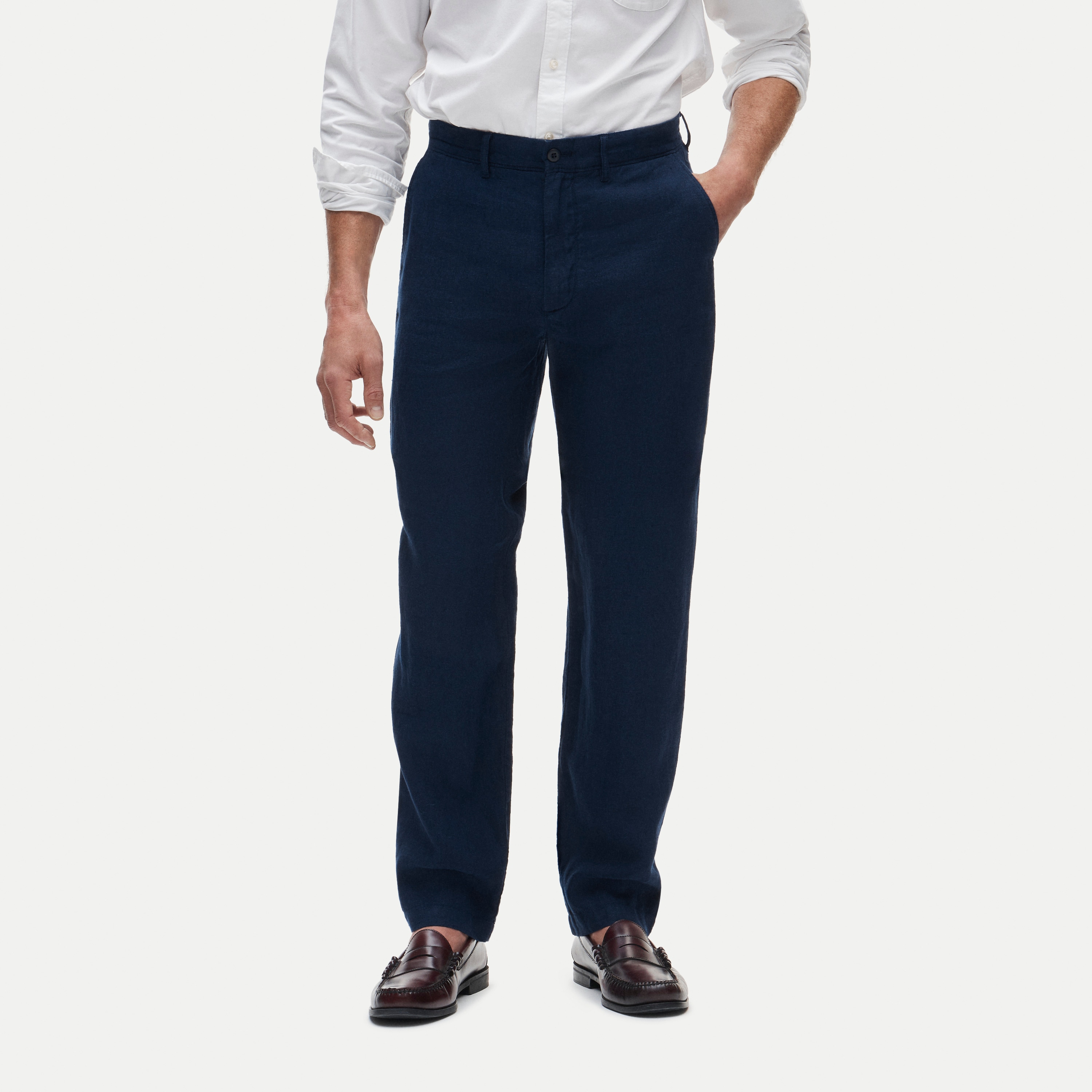Classic-fit linen trouser