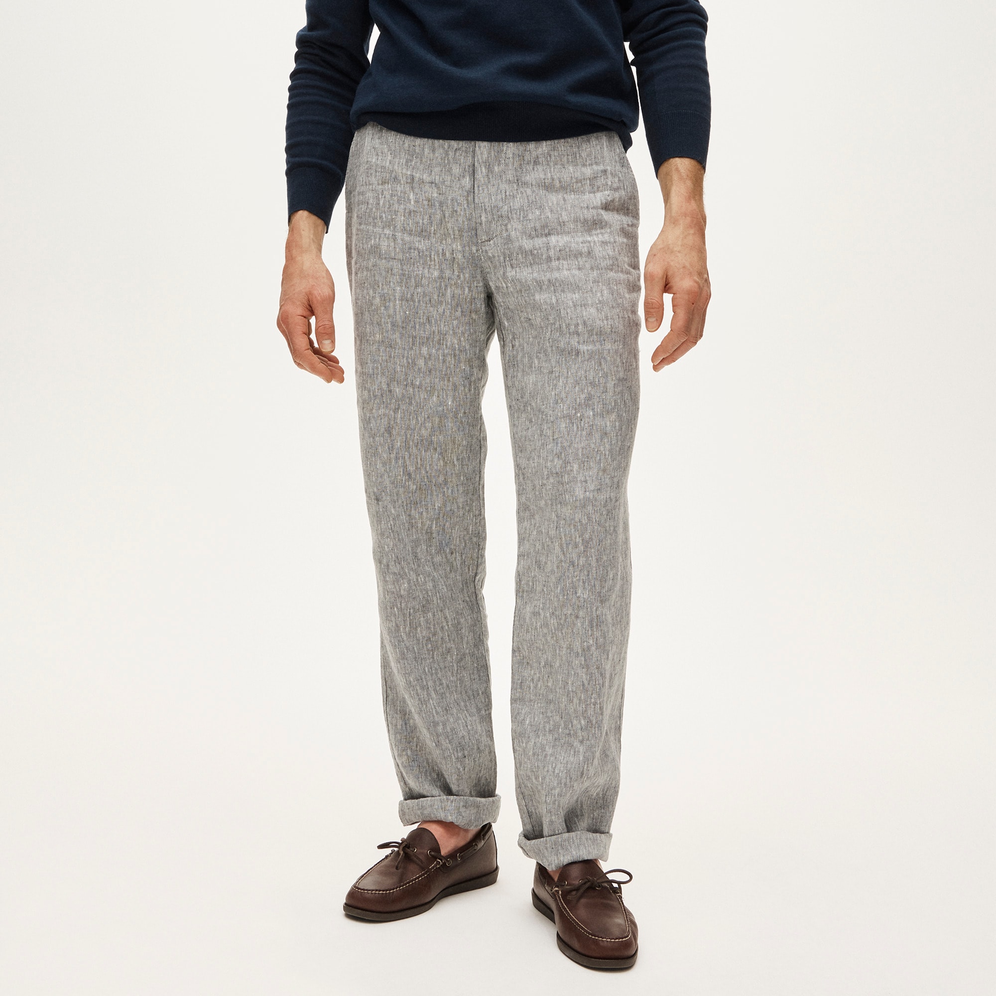 Classic-fit linen trouser