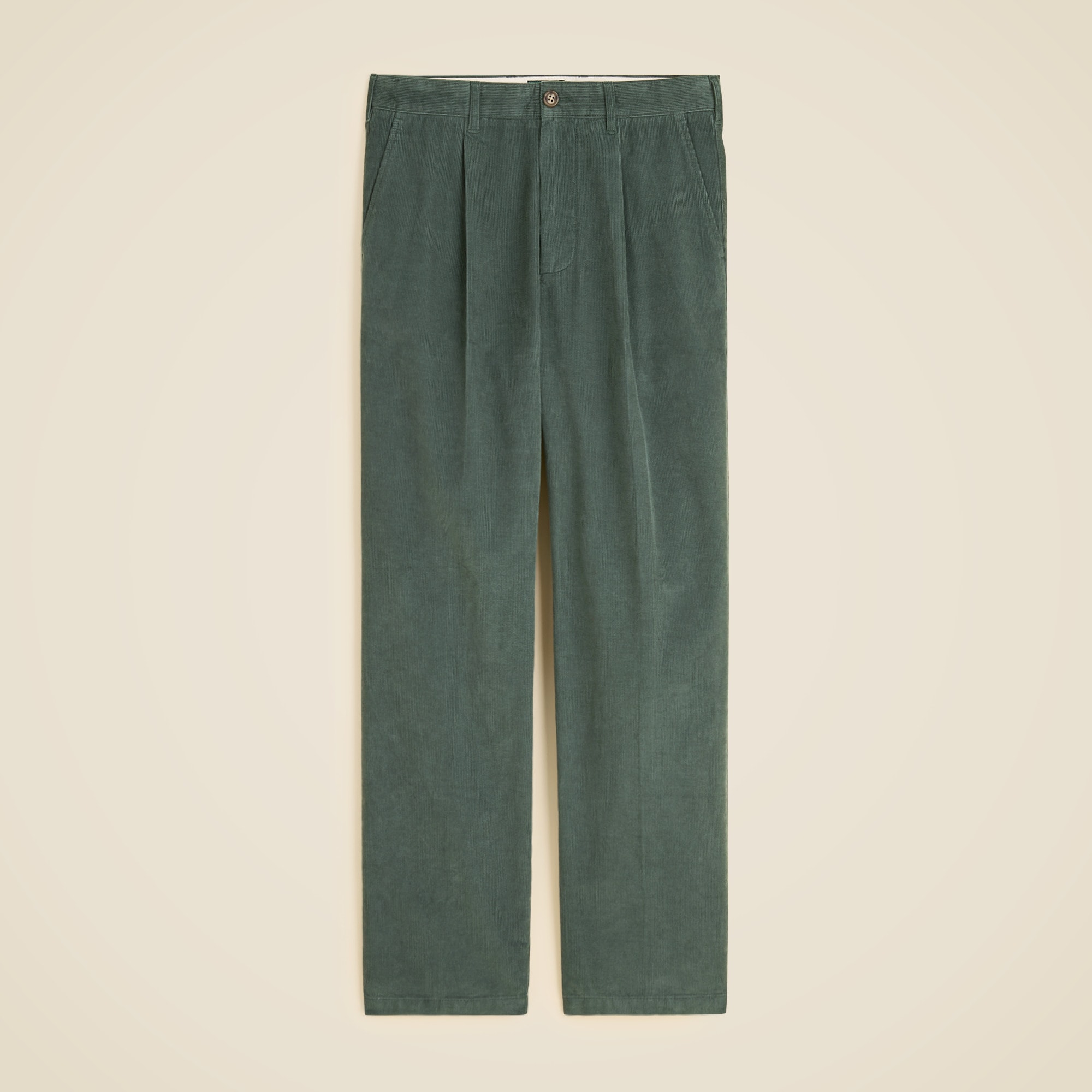 Classic-fit pleated 14-wale corduroy trouser