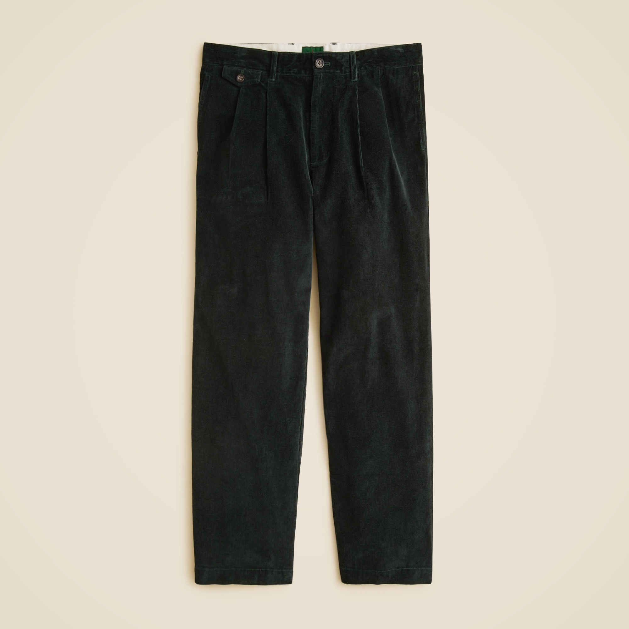  Relaxed double-pleated corduroy pant