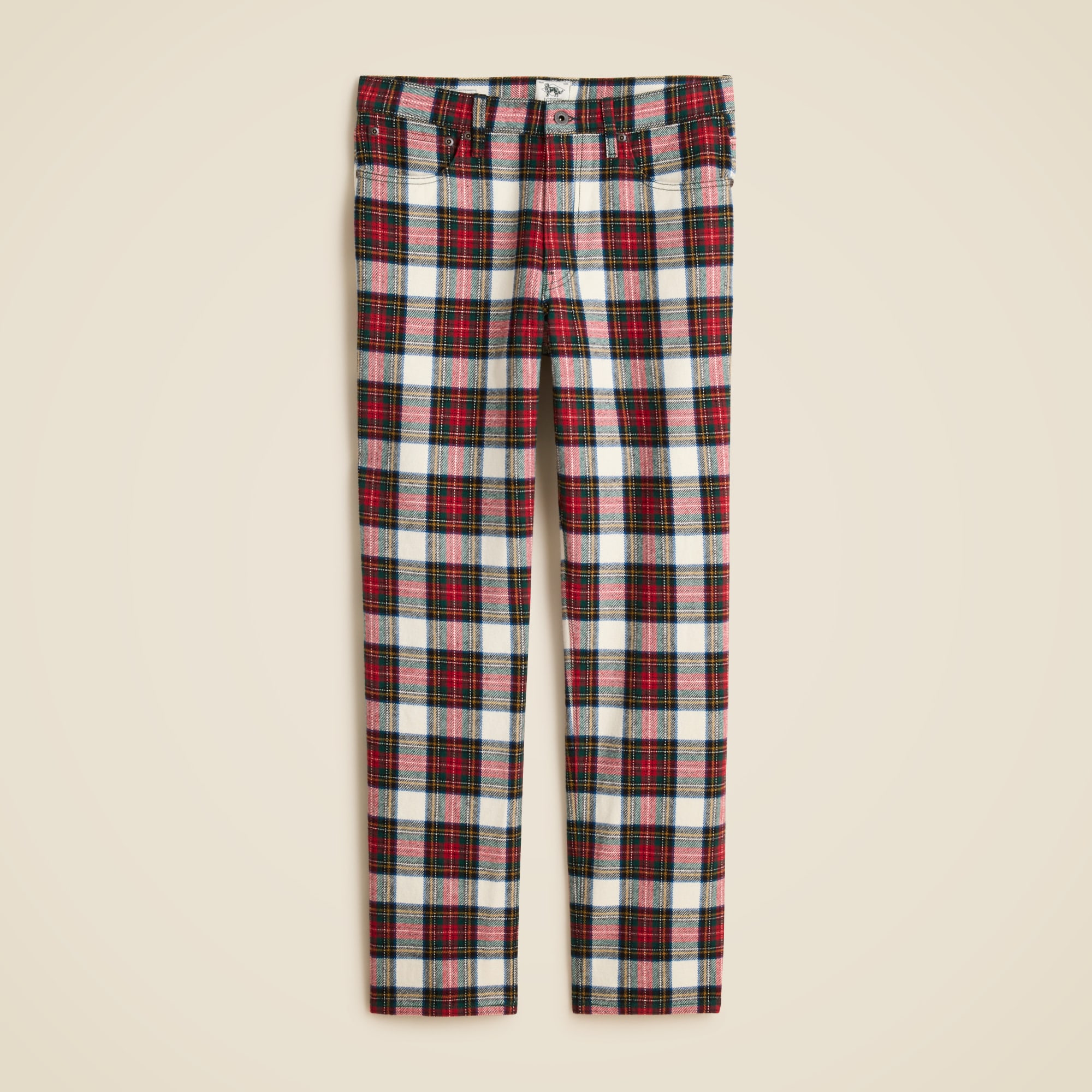 Classic five-pocket twill pant in Stewart tartan
