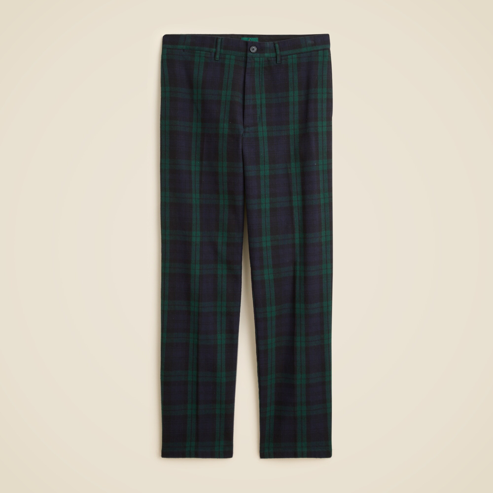 Straight-fit Brushed Twill Trouser In Black Watch Tartan For Men