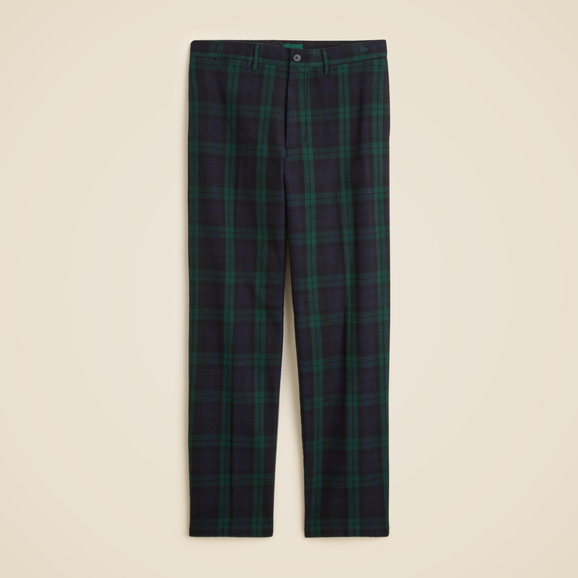 Straight-fit brushed twill trouser in Black Watch tartan