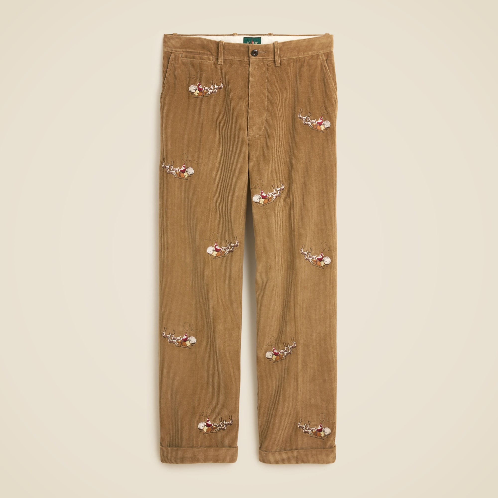 Relaxed-fit corduroy pant with Santa embroidery