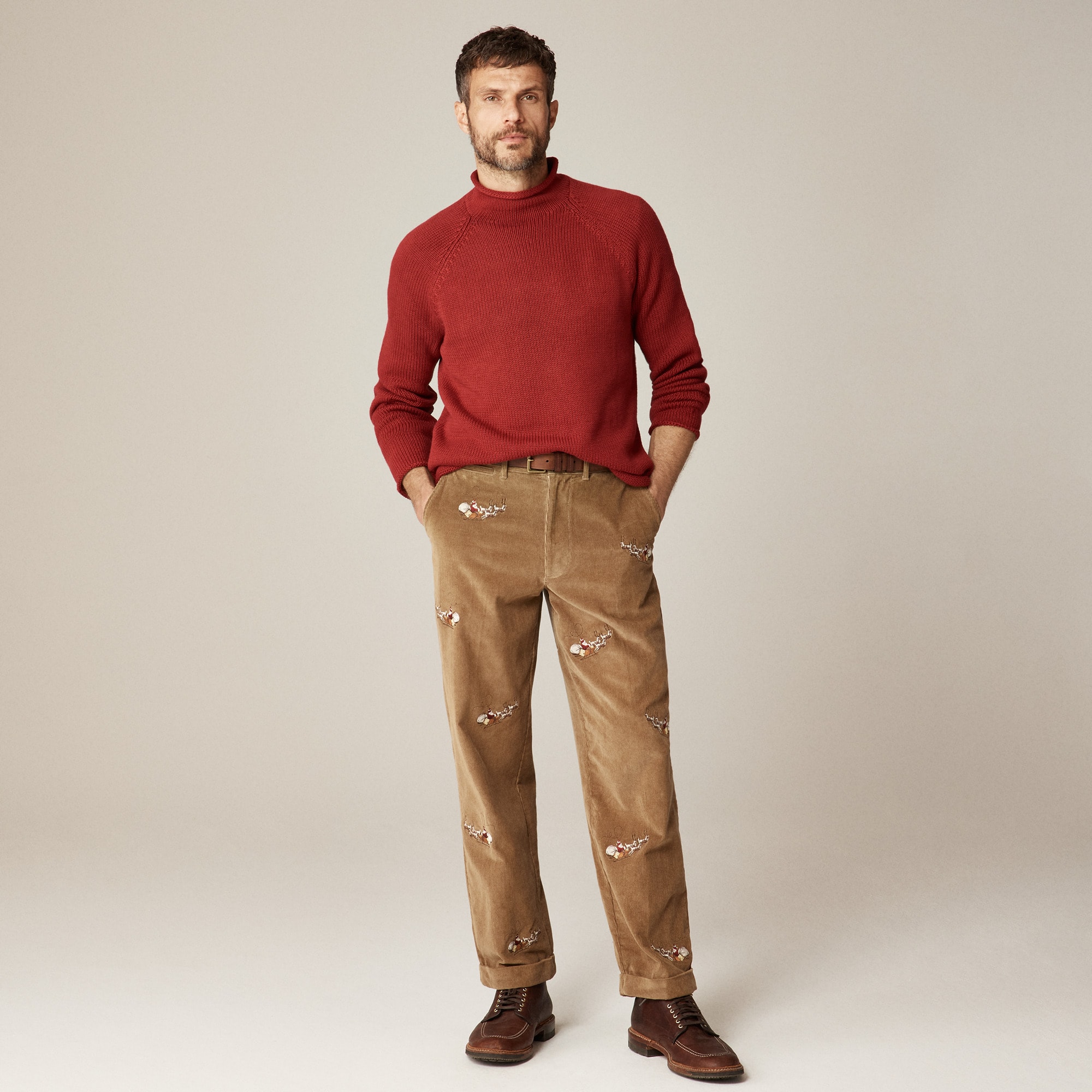 Relaxed-fit Corduroy Pant With Santa Embroidery For Men | J.Crew