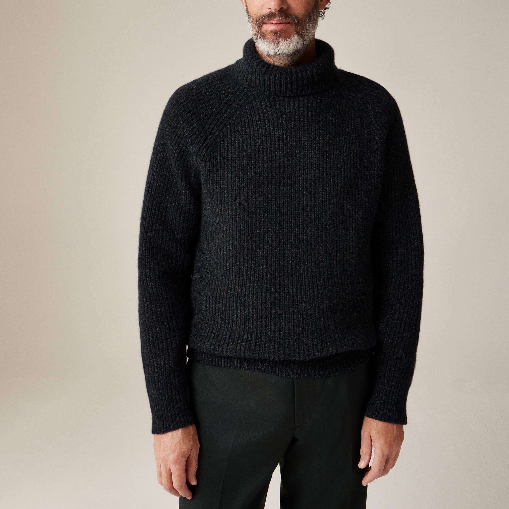 Cashmere Ribbed Turtleneck Sweater With Marled Yarns For Men | J.Crew