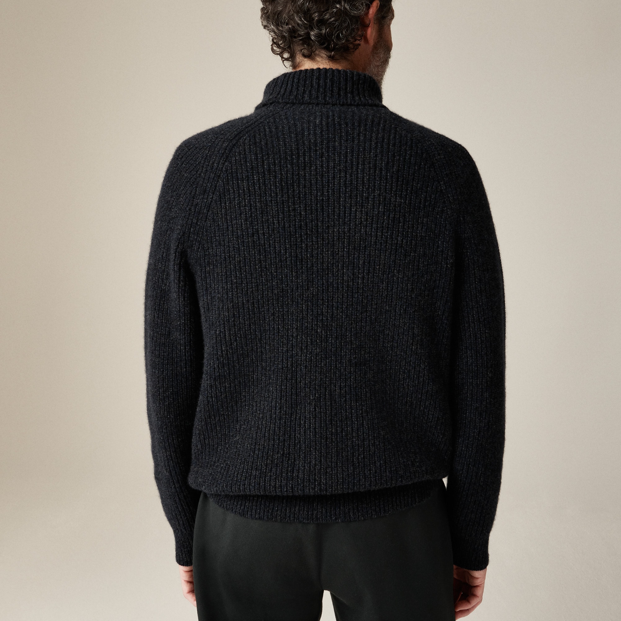 Cashmere Ribbed Turtleneck Sweater With Marled Yarns For Men | J.Crew