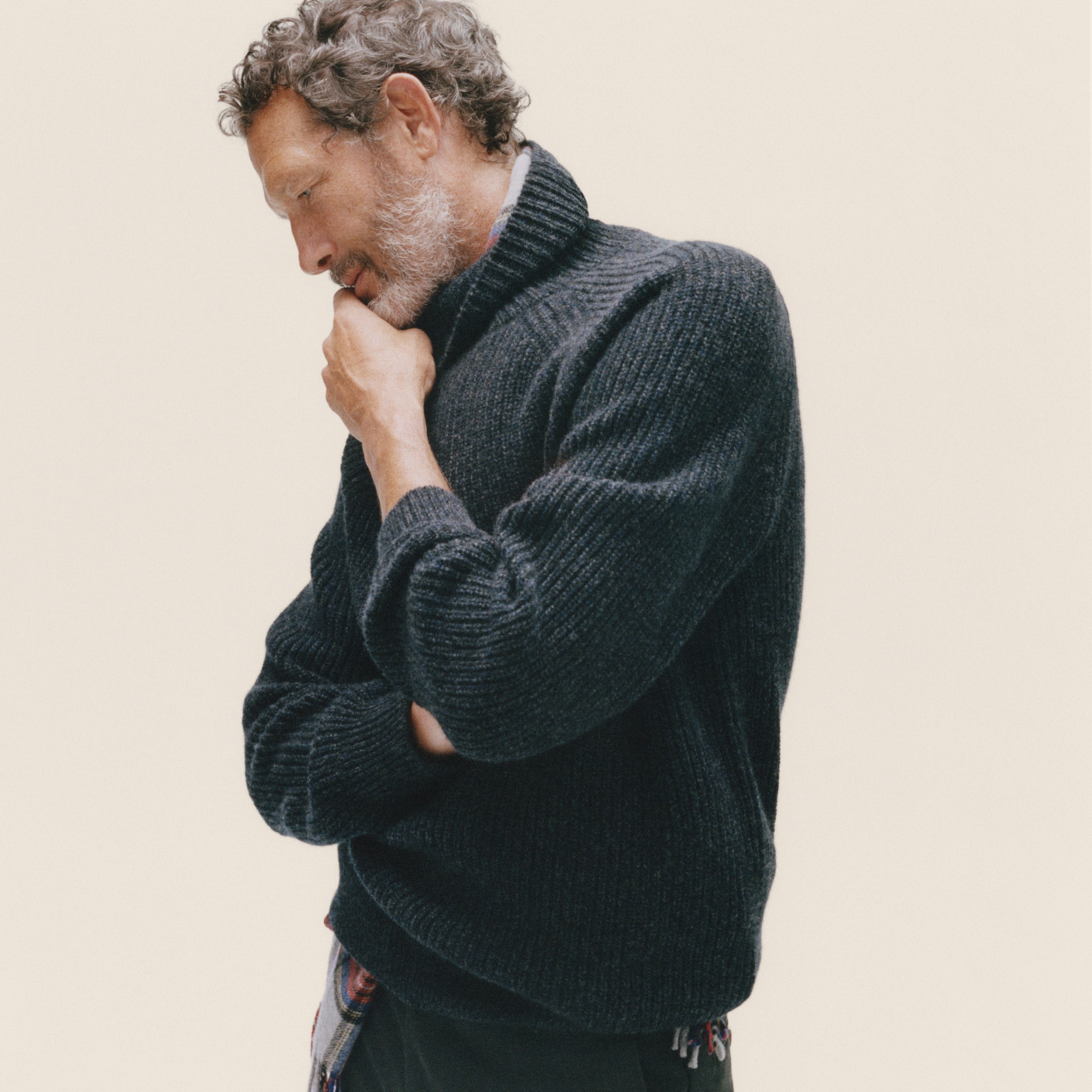 Cashmere Ribbed Turtleneck Sweater With Marled Yarns For Men | J.Crew