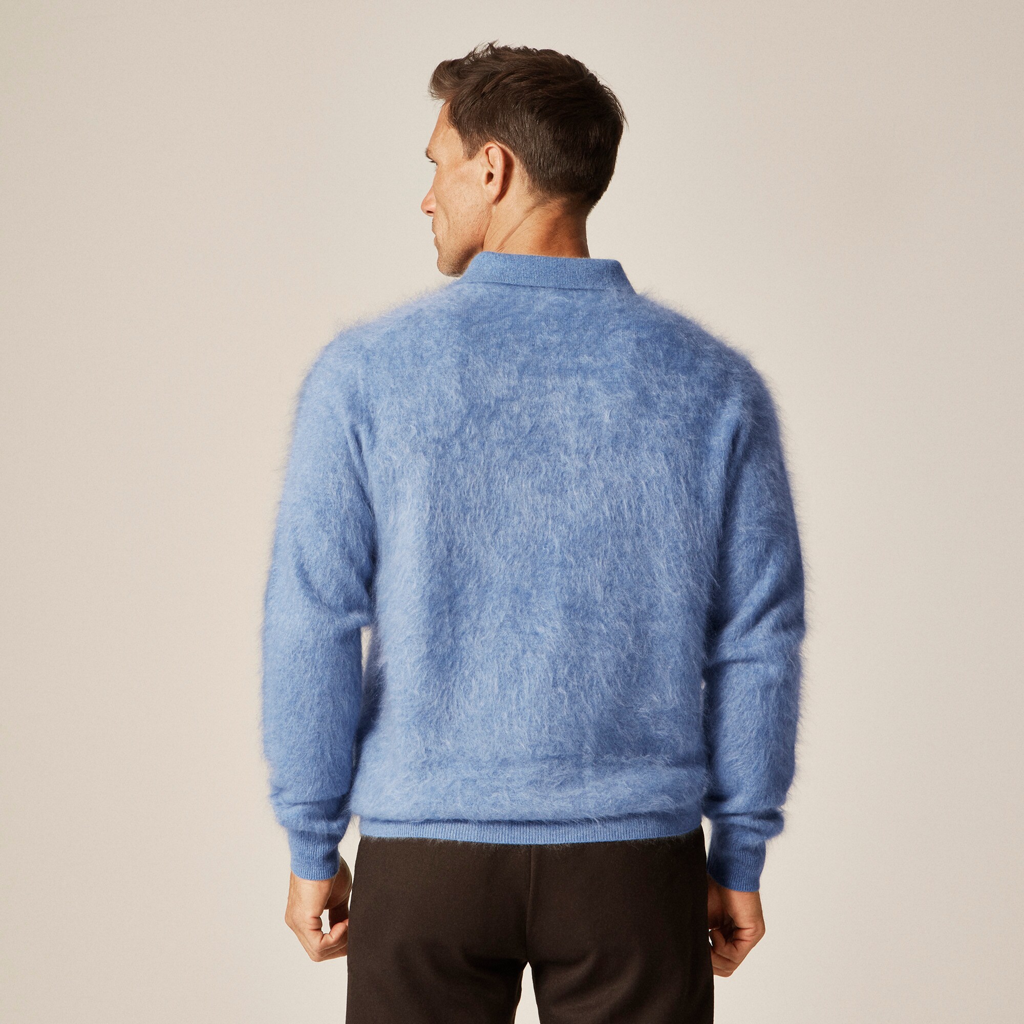 Brushed cashmere sweater-polo