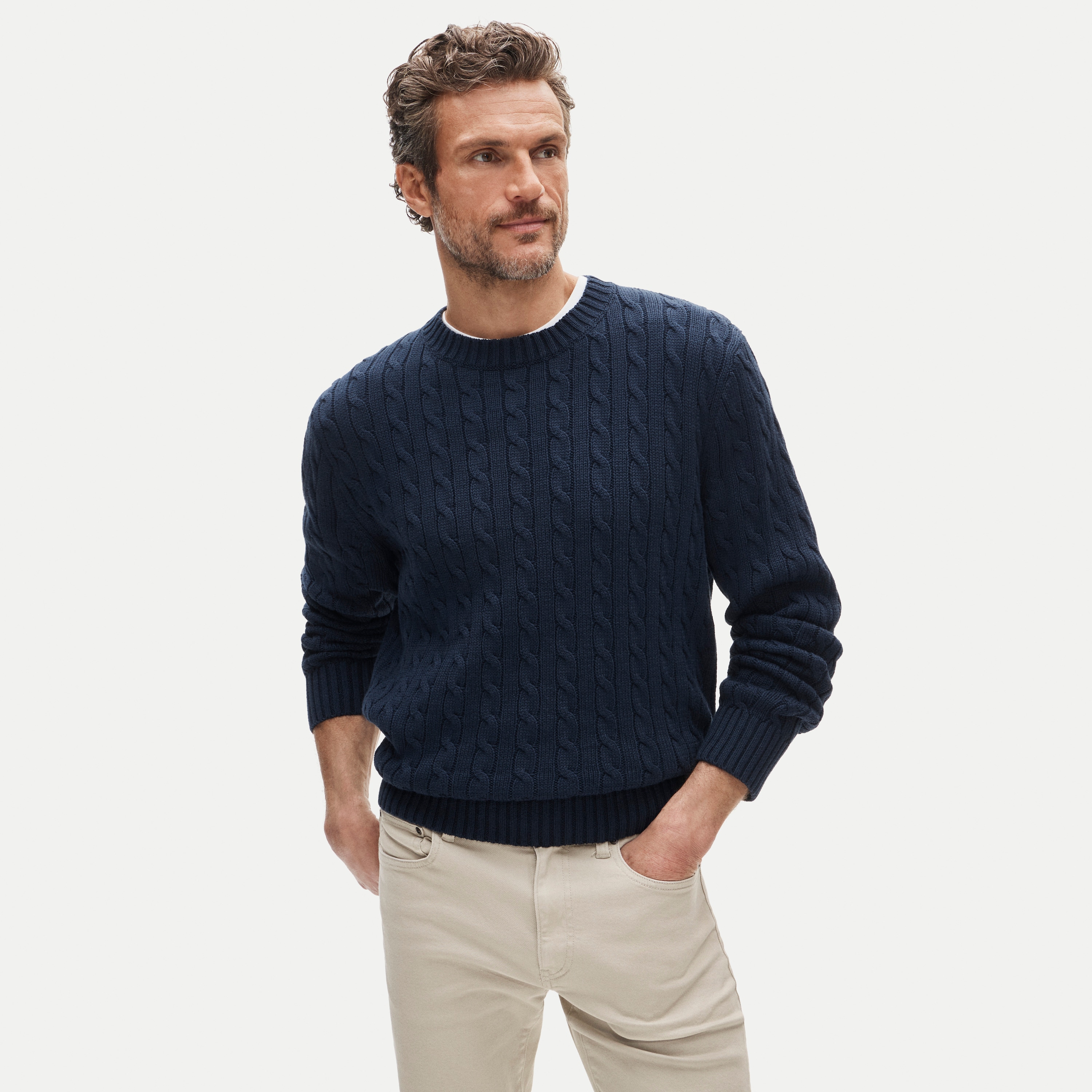 Heritage cotton cable-knit sweater