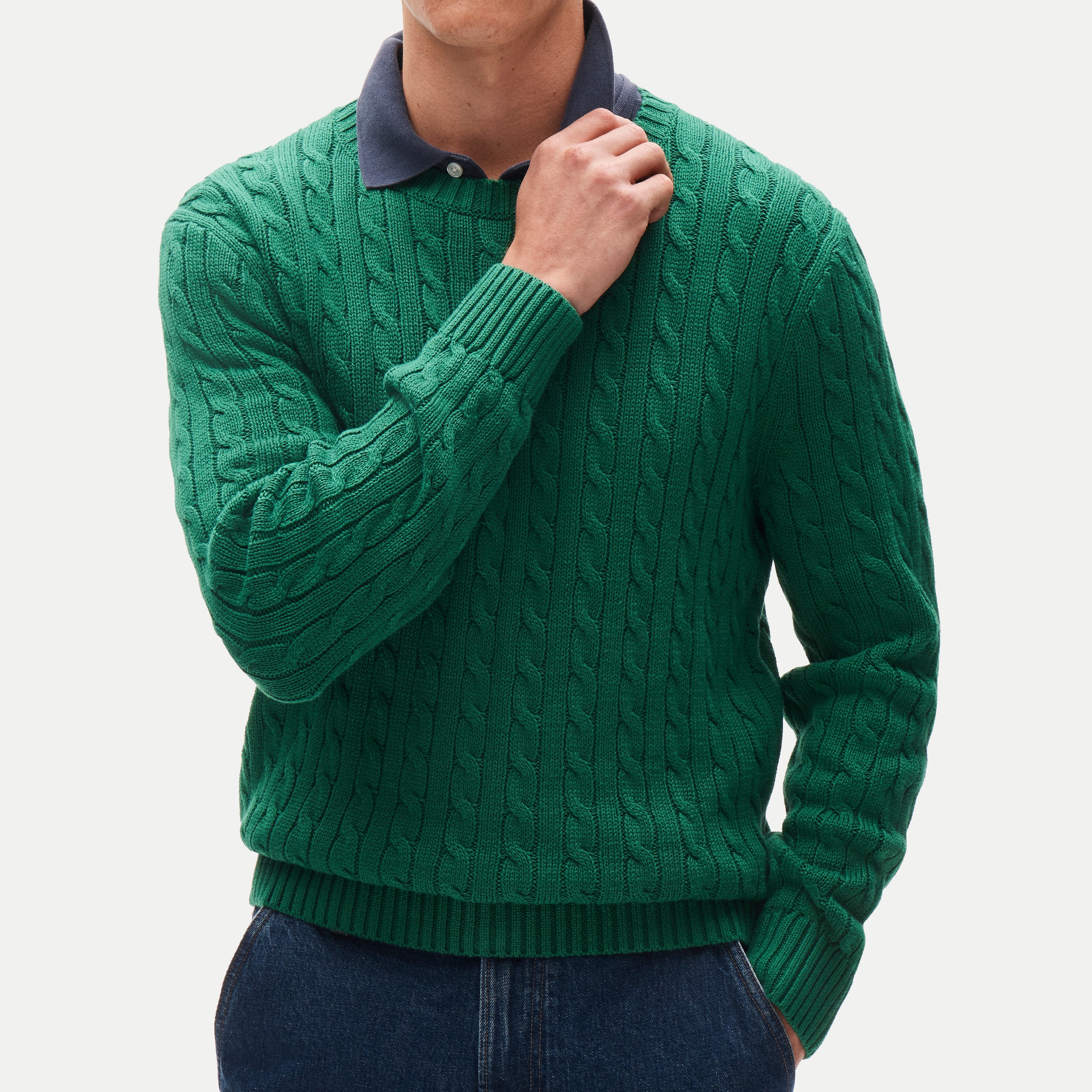 Heritage cotton cable-knit sweater