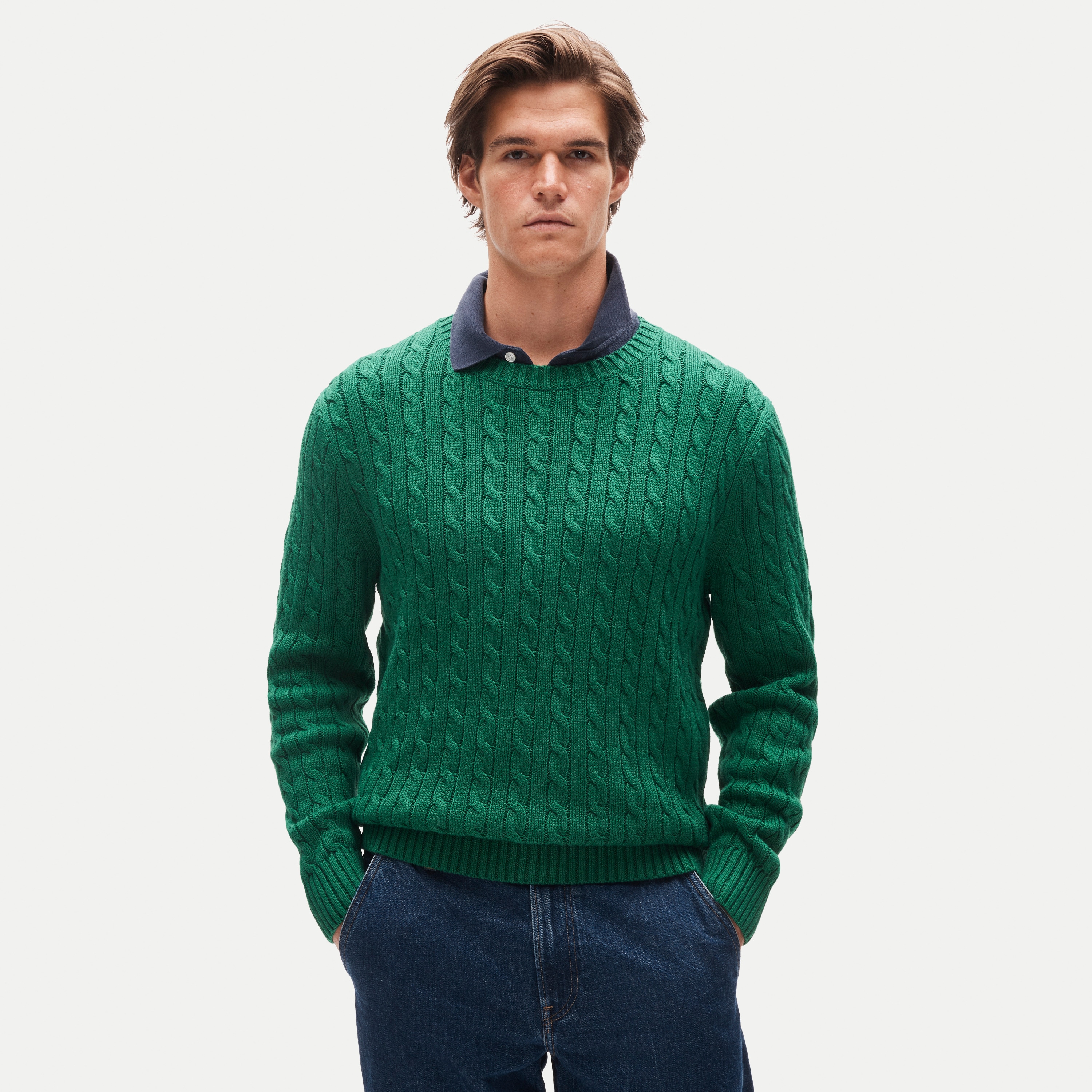 Heritage cotton cable-knit sweater