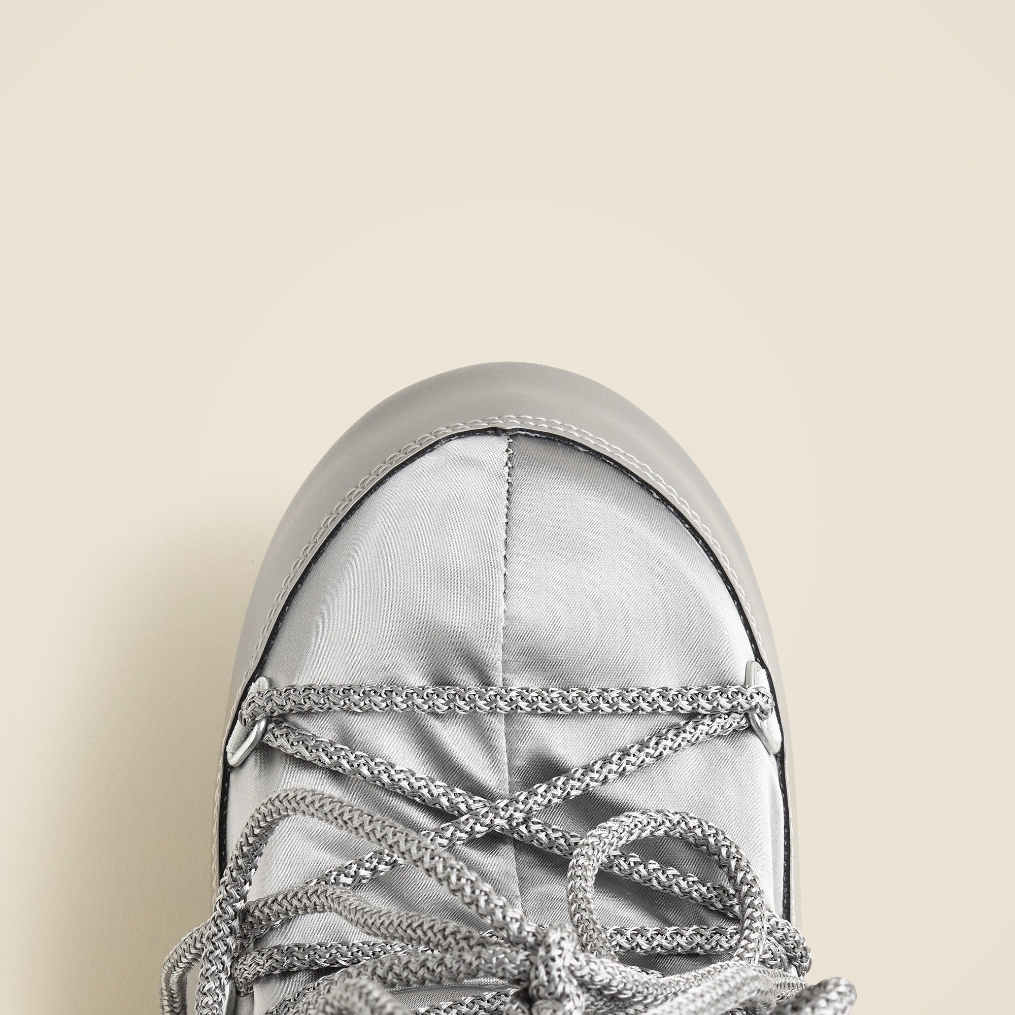 Moon Boot® kids' icon glance silver satin boots