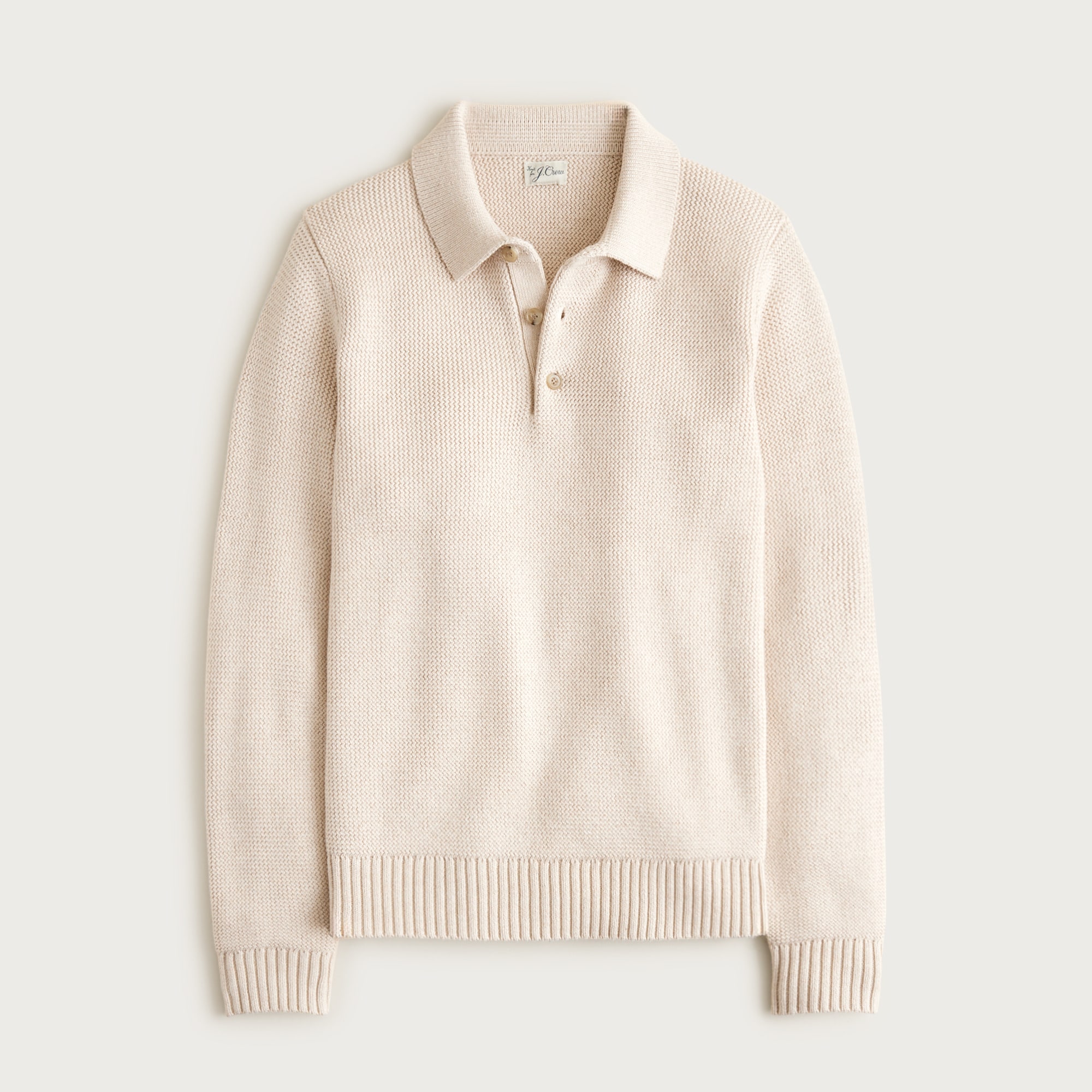 Cotton racking-stitch sweater-polo from J.Crew - $154