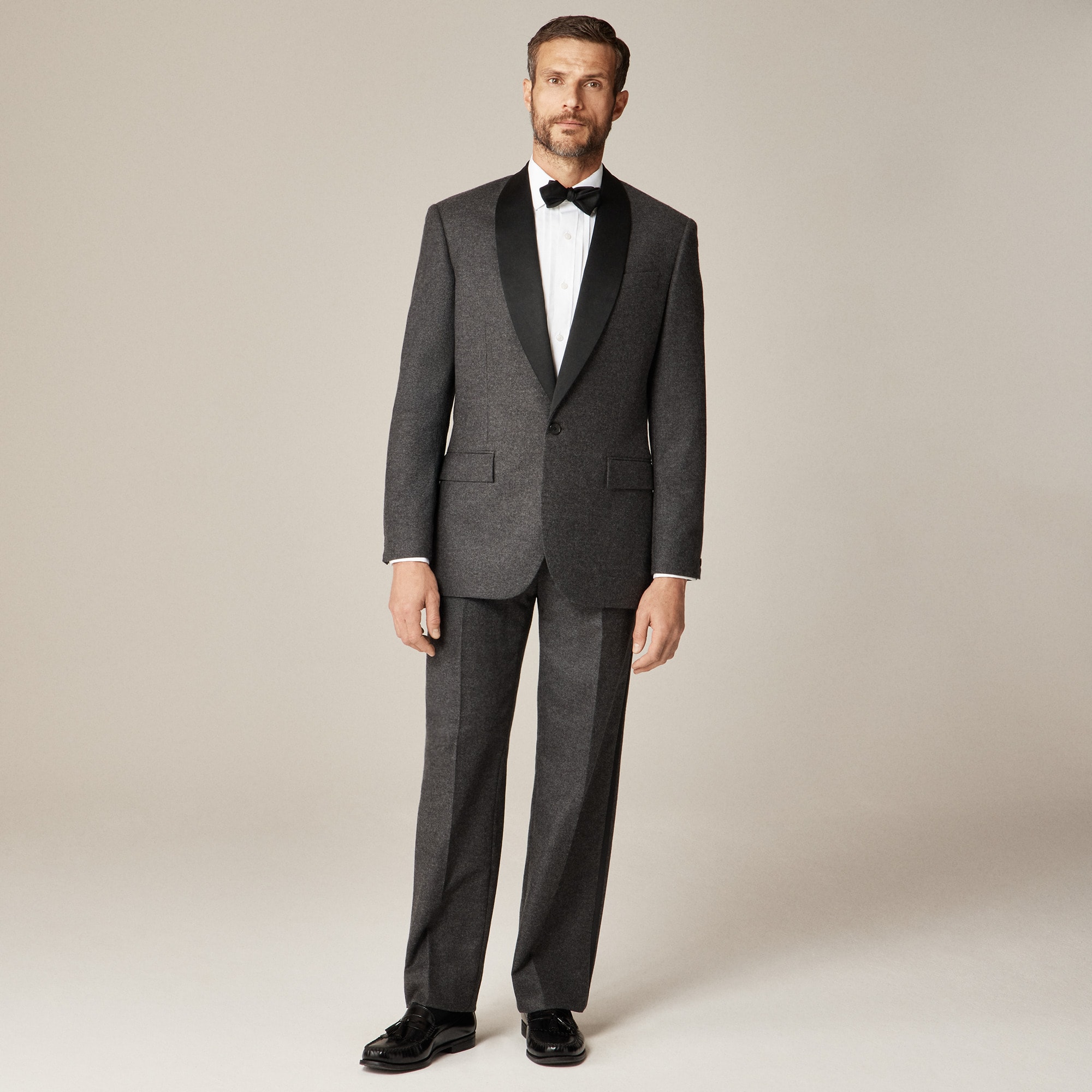  Limited-edition Relaxed-fit shawl-collar tuxedo jacket in English wool flannel