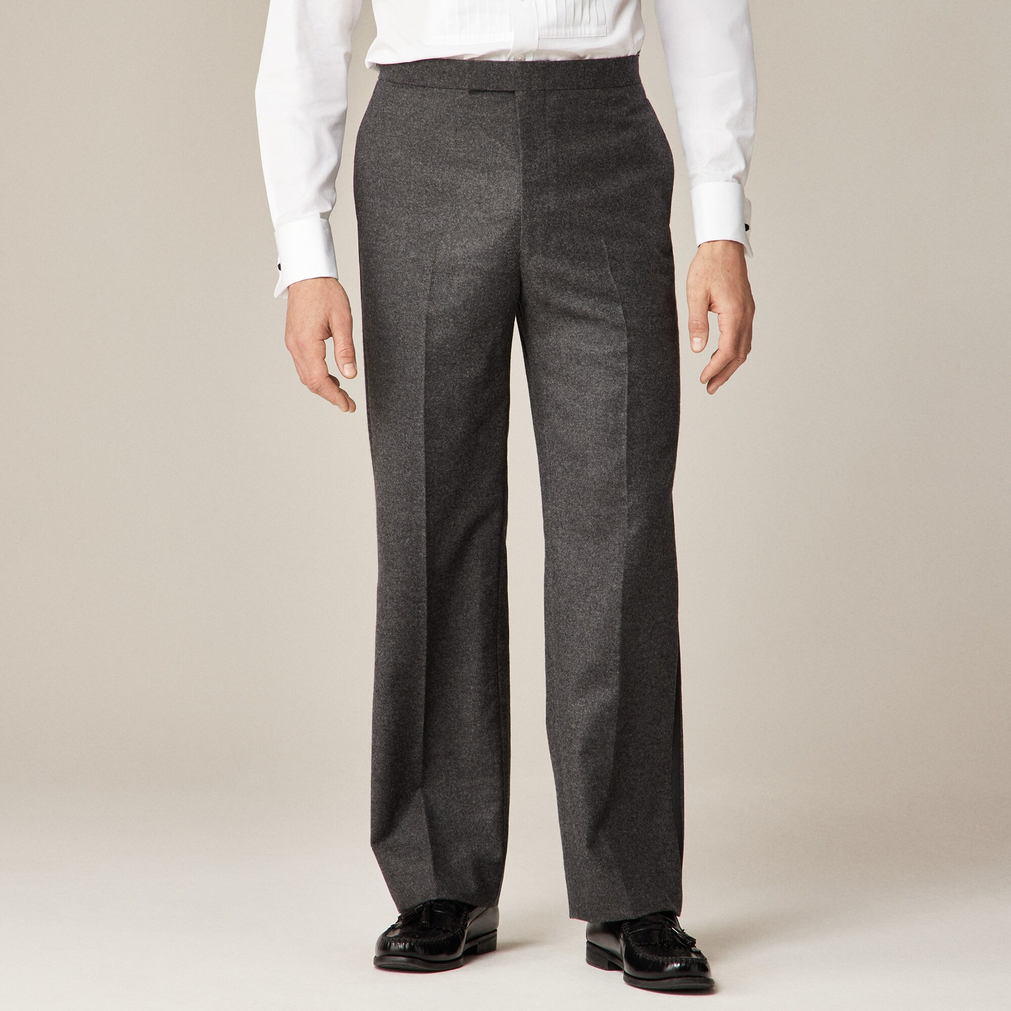 Limited-edition Relaxed-fit tuxedo pant in English wool flannel