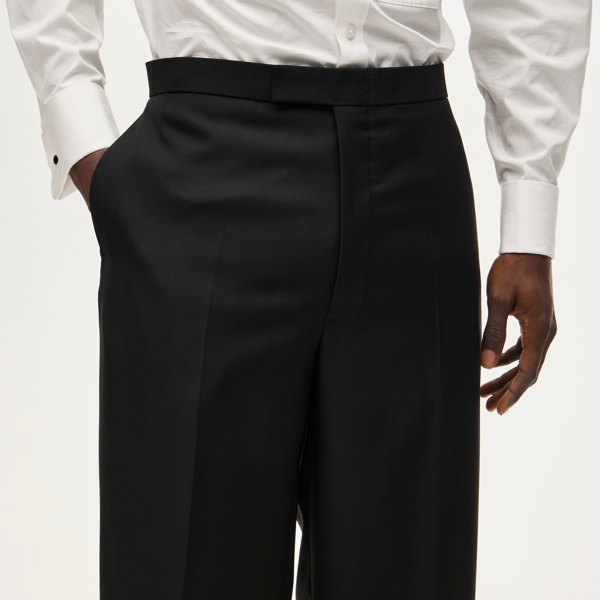 Relaxed-fit tuxedo pant in Italian wool