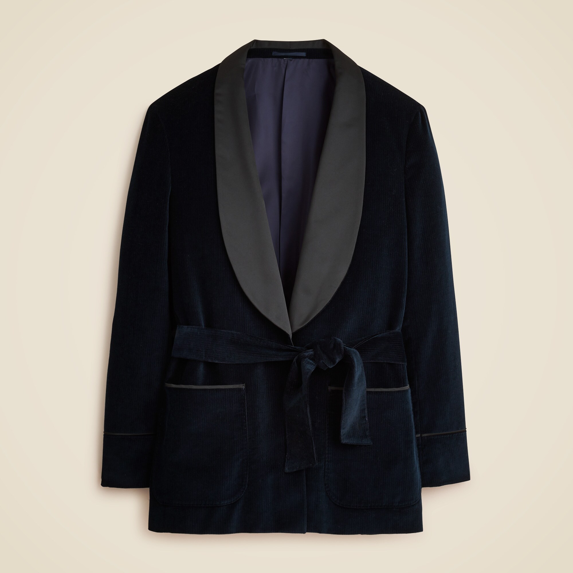 Shawl-collar lounge jacket in Italian corduroy