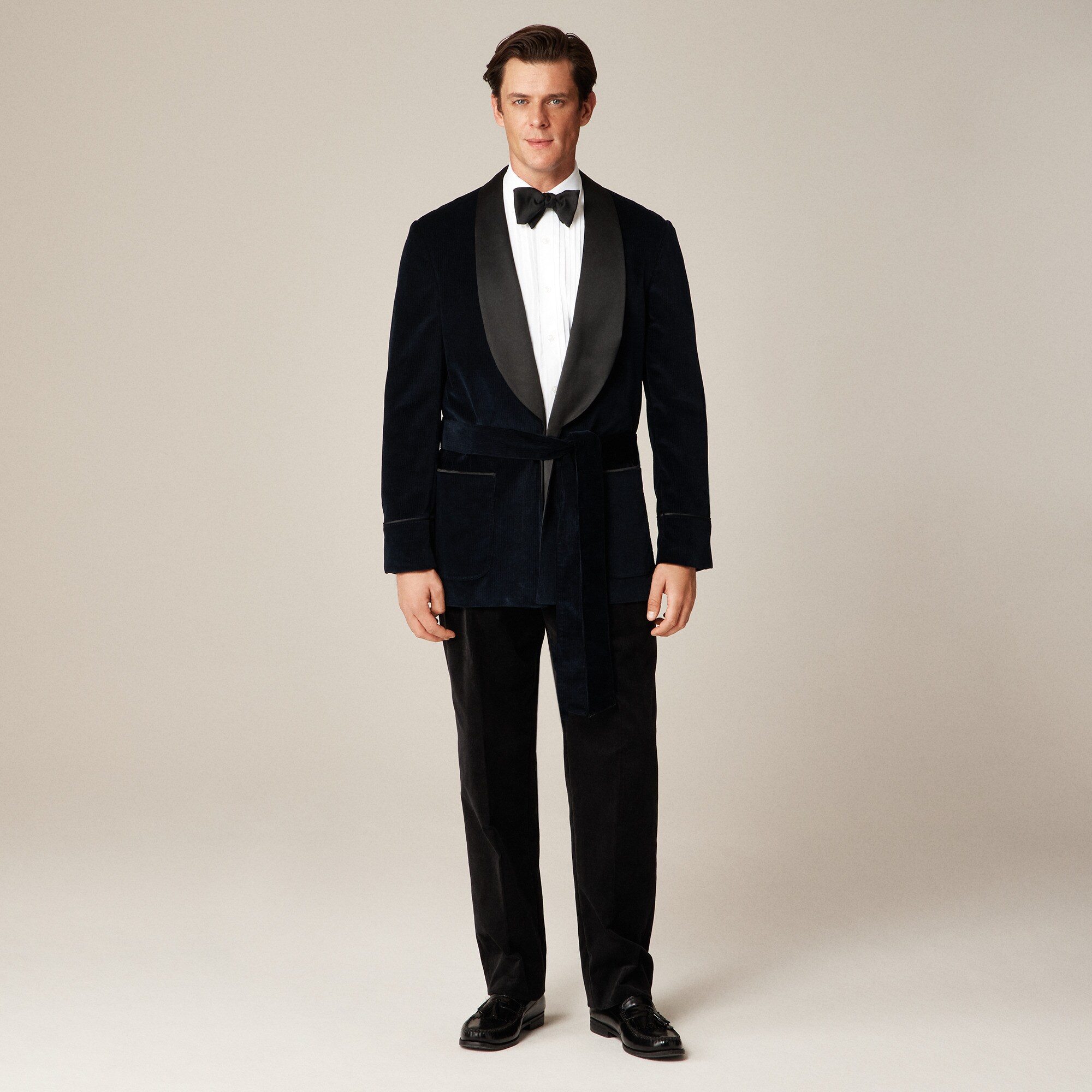 Shawl-collar lounge jacket in Italian corduroy