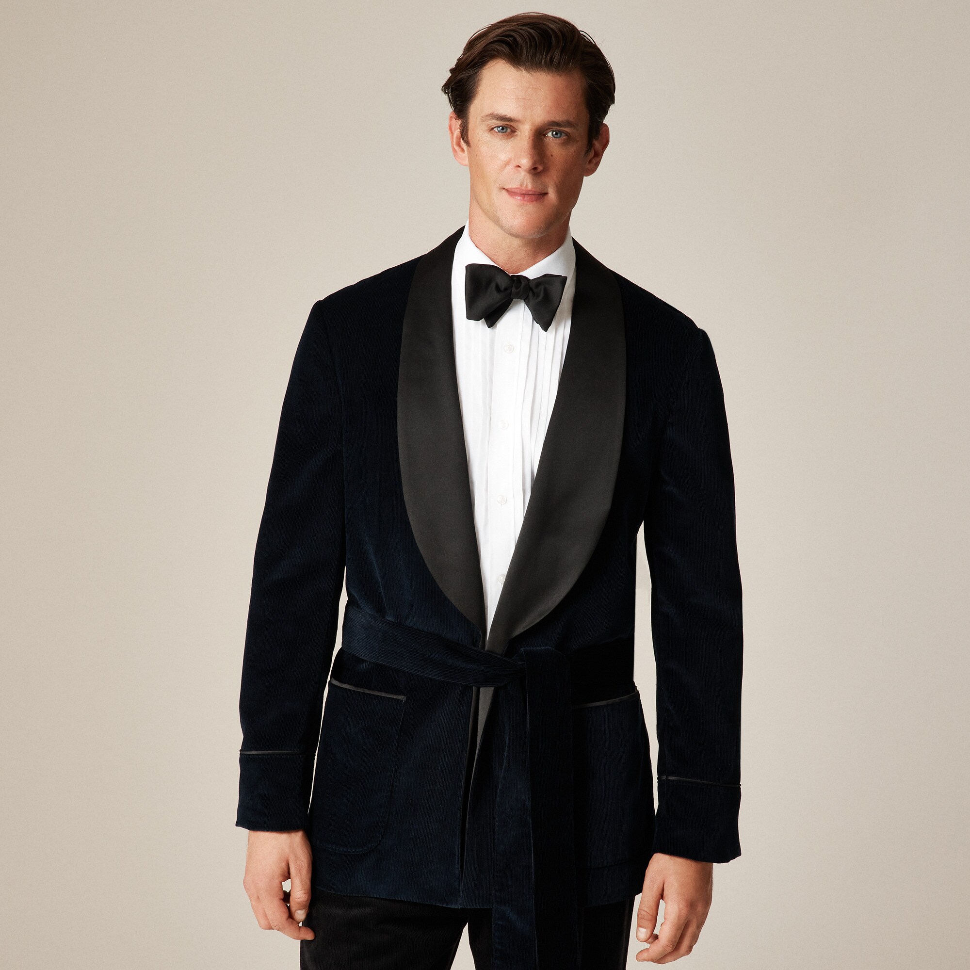 Shawl-collar lounge jacket in Italian corduroy