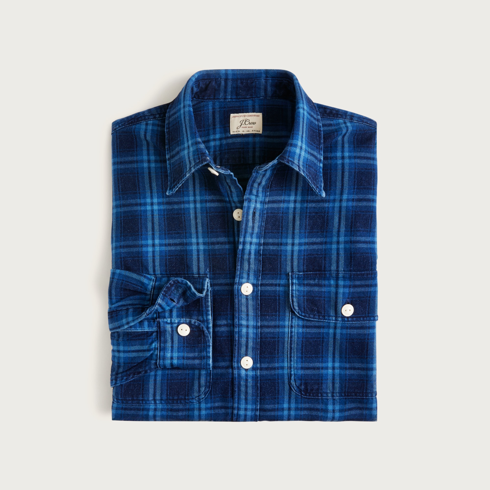 Denim workshirt in plaid
