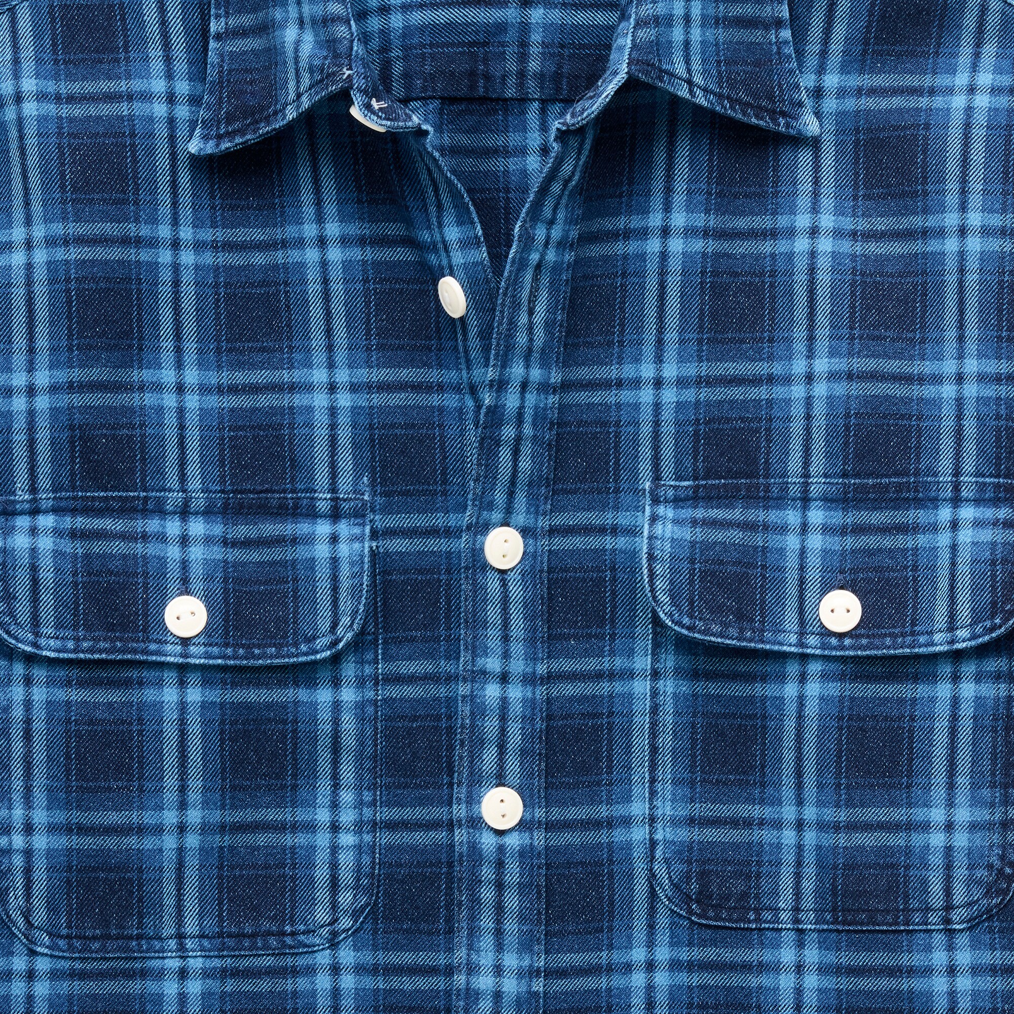 Denim workshirt in plaid