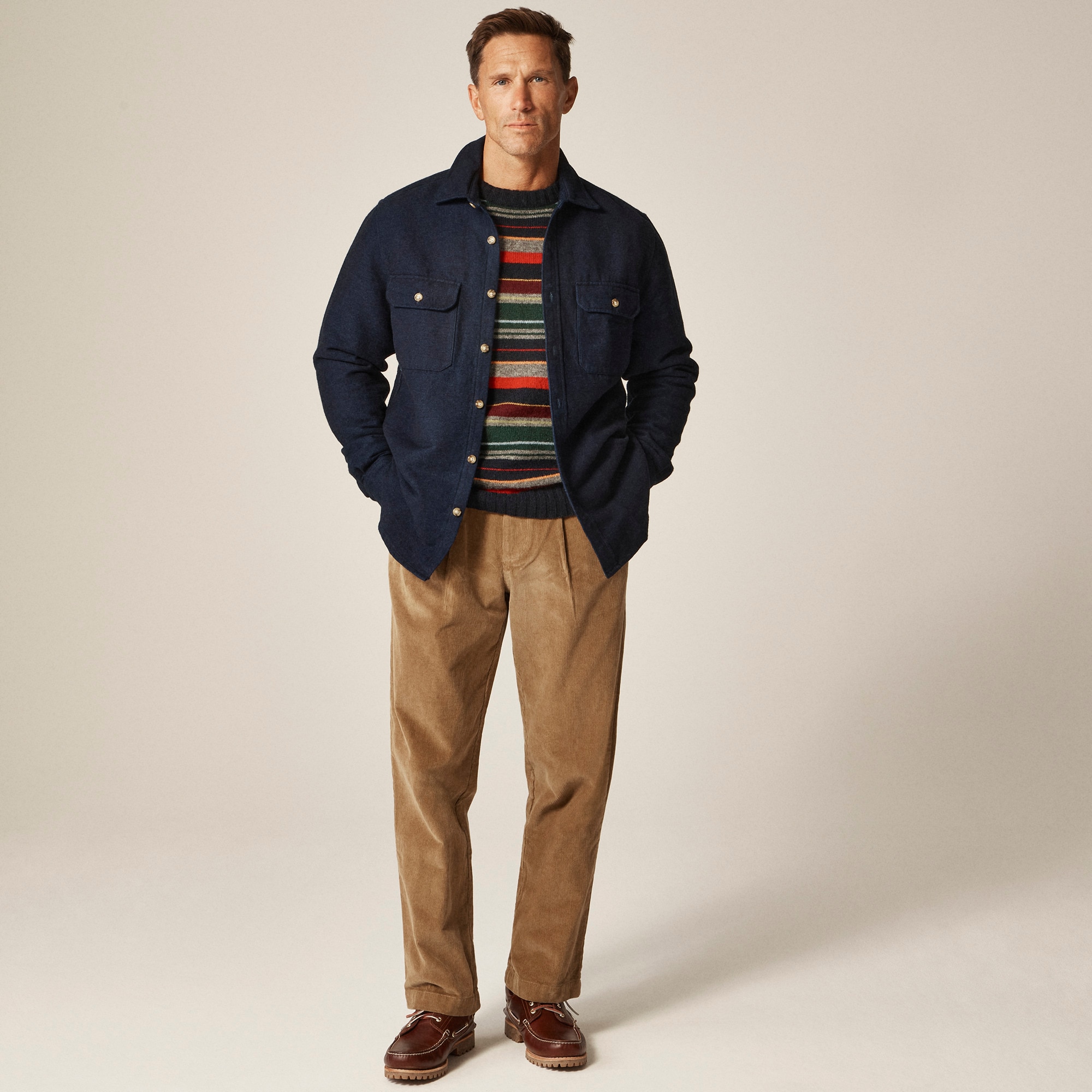 Heavyweight chamois workshirt in Japanese cotton