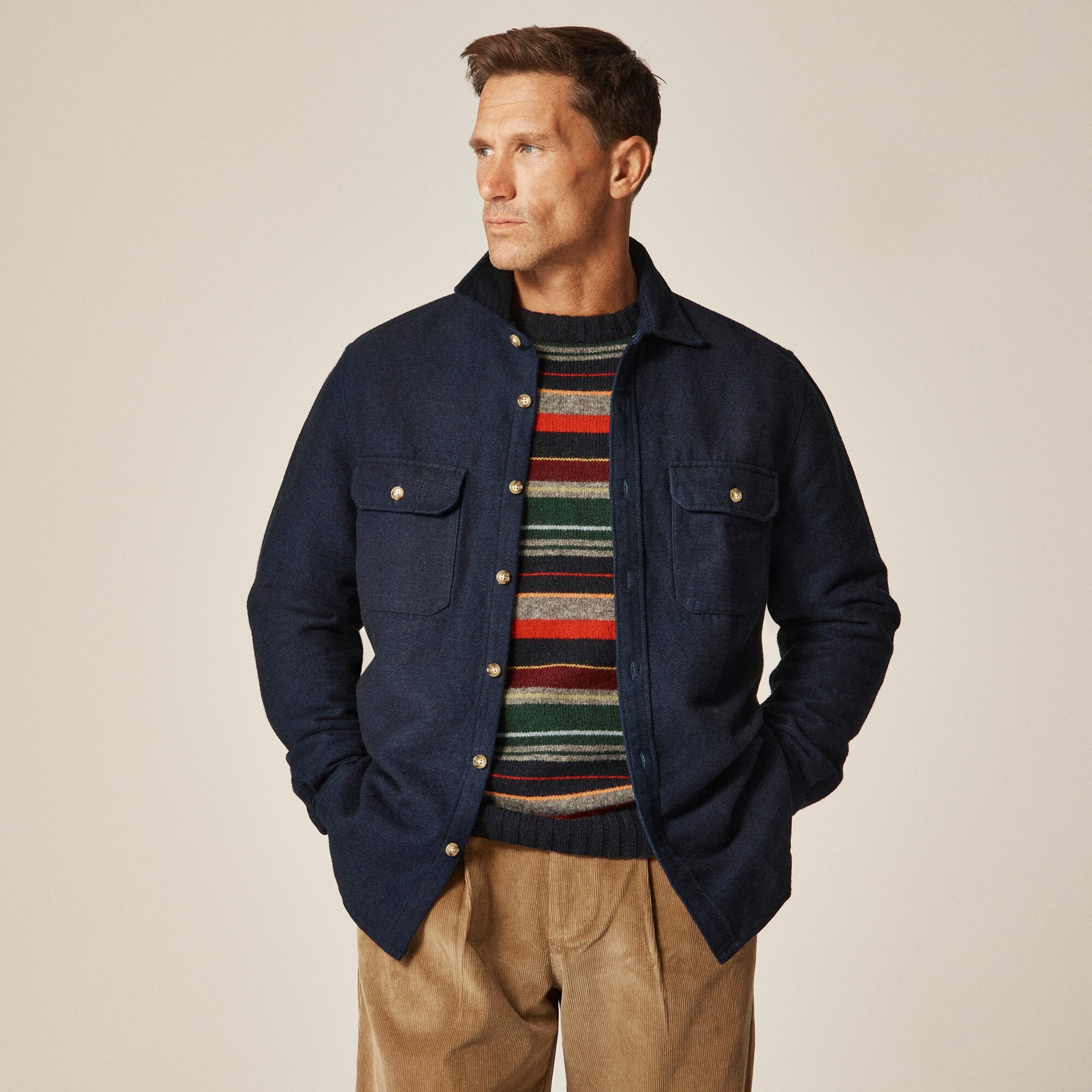 Heavyweight chamois workshirt in Japanese cotton