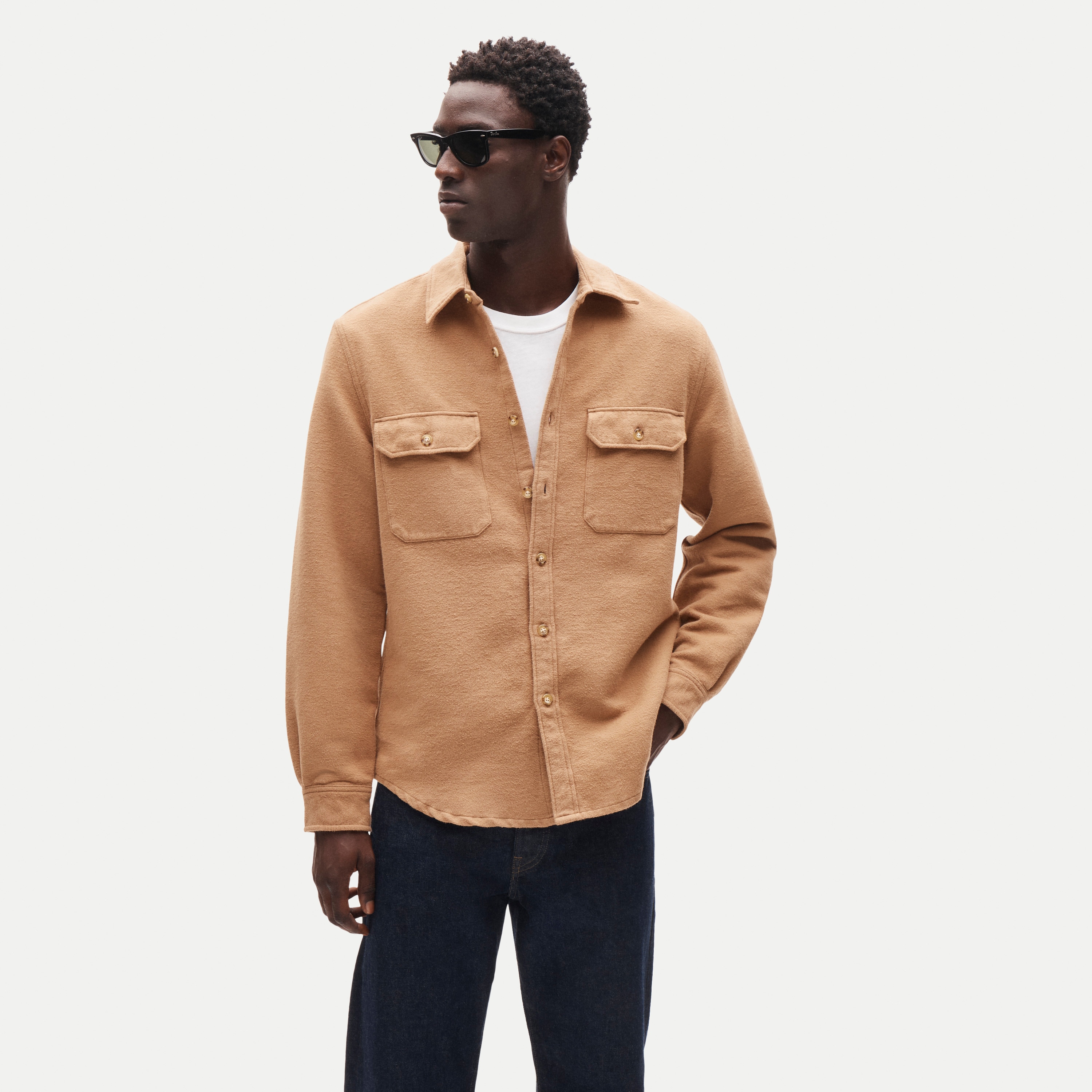 Heavyweight chamois workshirt in Japanese cotton