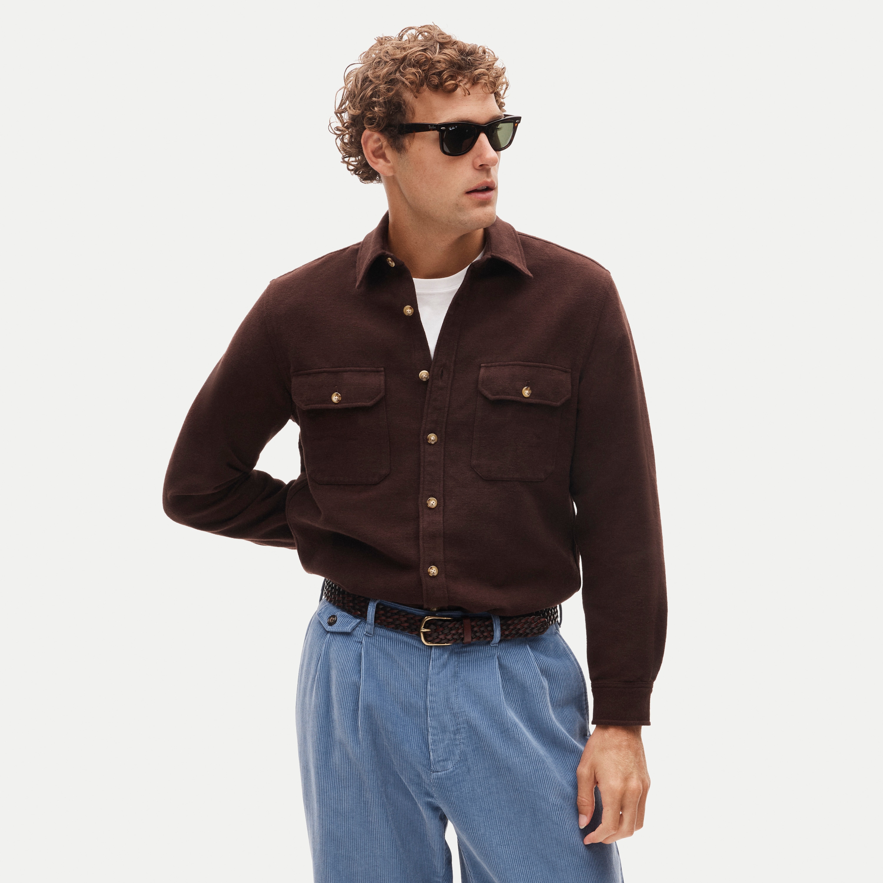 Heavyweight chamois workshirt in Japanese cotton
