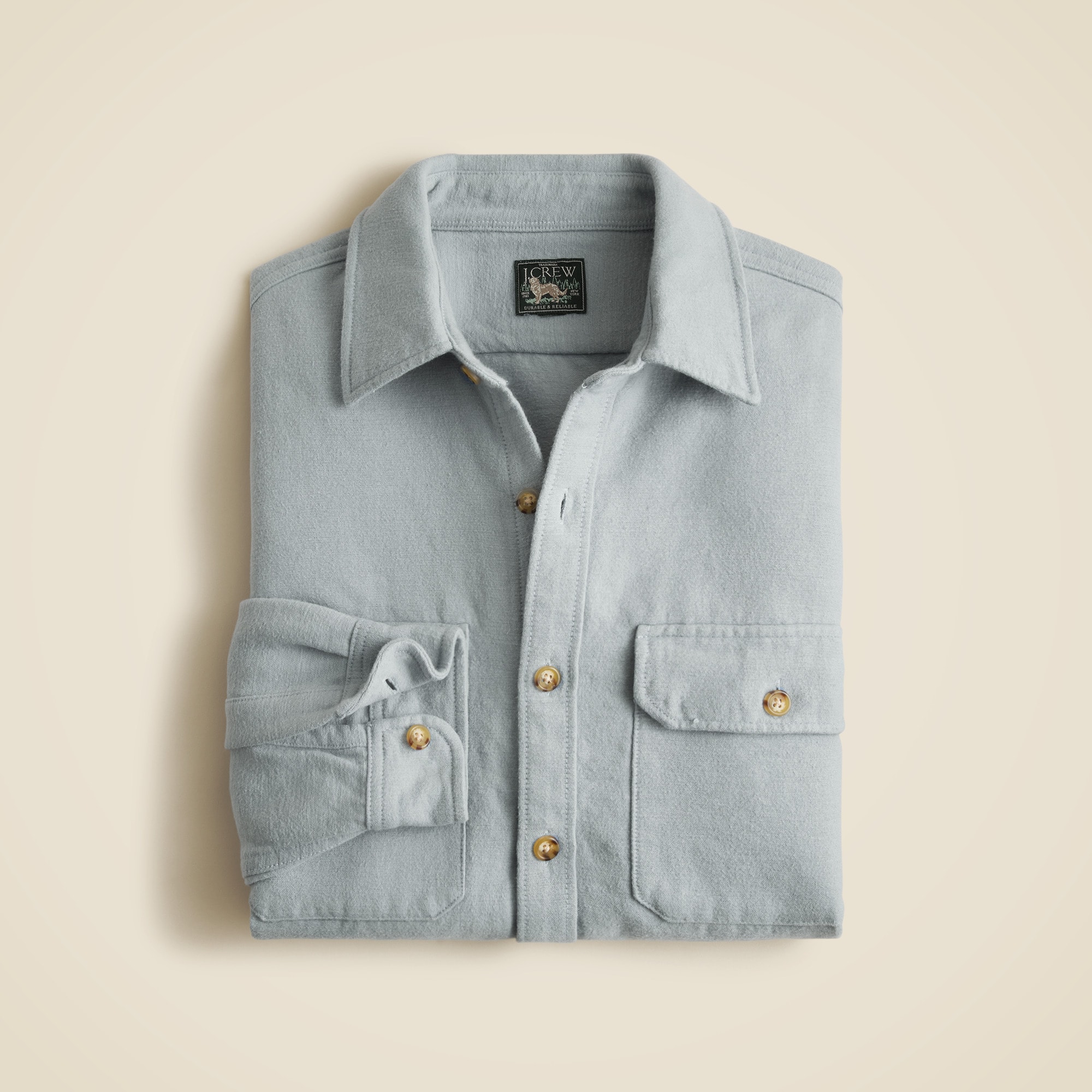 Heavyweight chamois workshirt in Japanese cotton