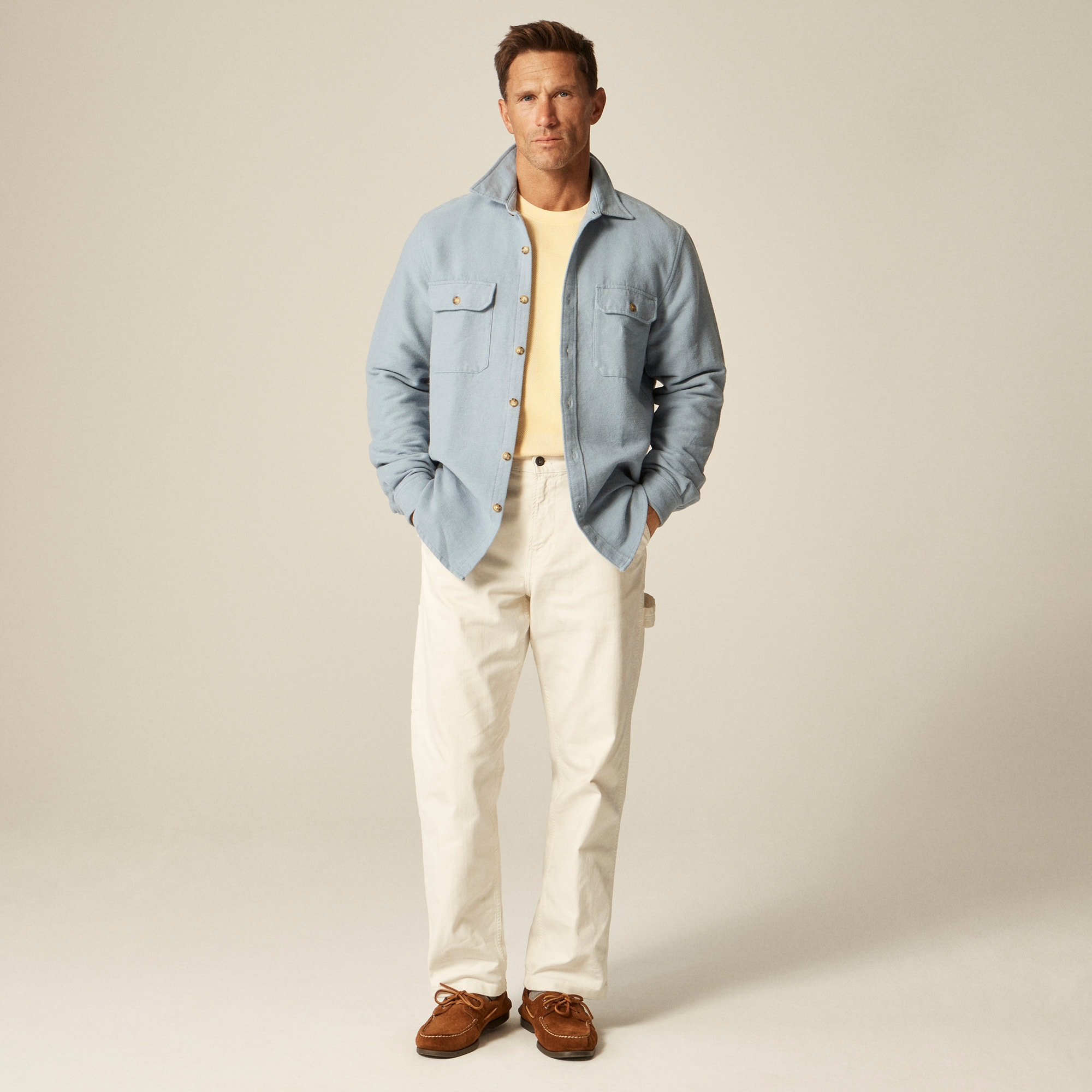 Heavyweight chamois workshirt in Japanese cotton