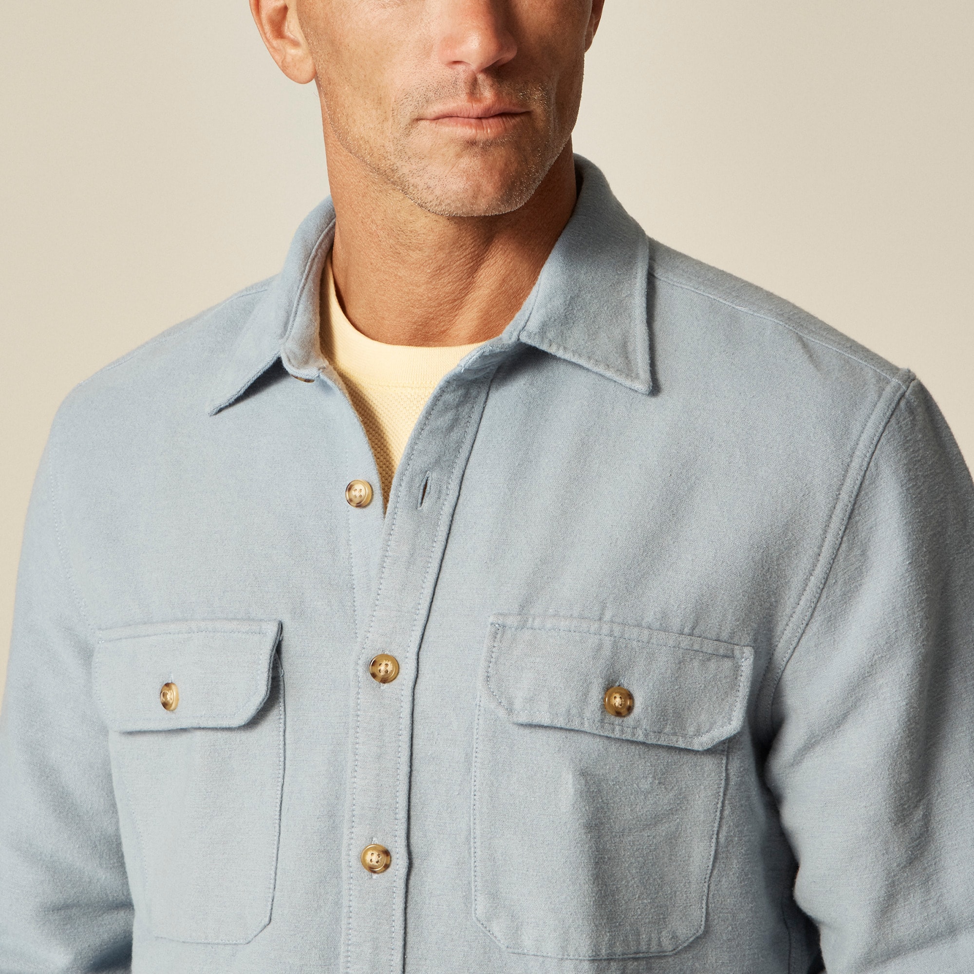 Heavyweight chamois workshirt in Japanese cotton